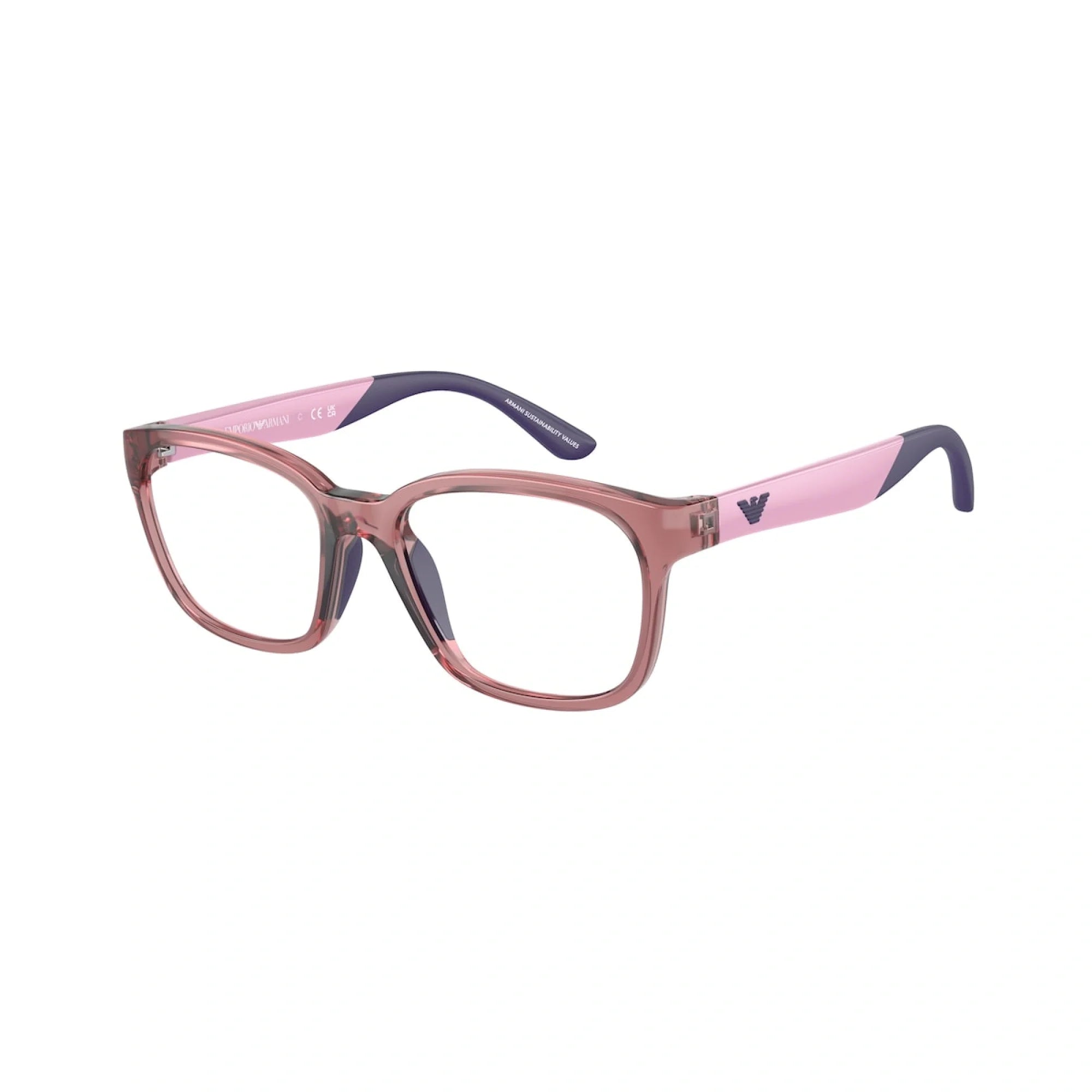EMPORIO ARMANI EK 3003 - 5376 LILLA TRASPARENTE LUCIDO | OCCHIALE DA VISTA BAMBINA | CALIBRO 49
