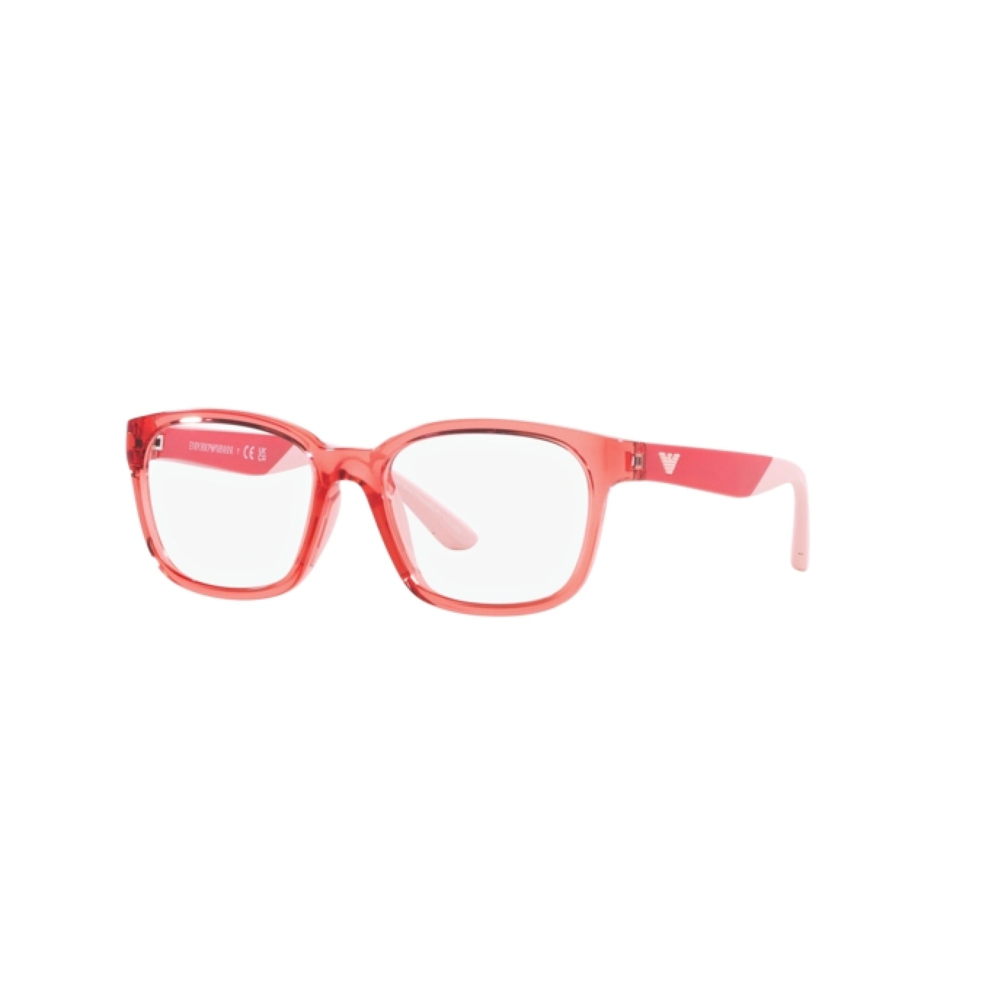 EMPORIO ARMANI EK 3003 - 5377 CORALLO TRASPARENTE LUCIDO | OCCHIALE DA VISTA BAMBINA | CALIBRO 47