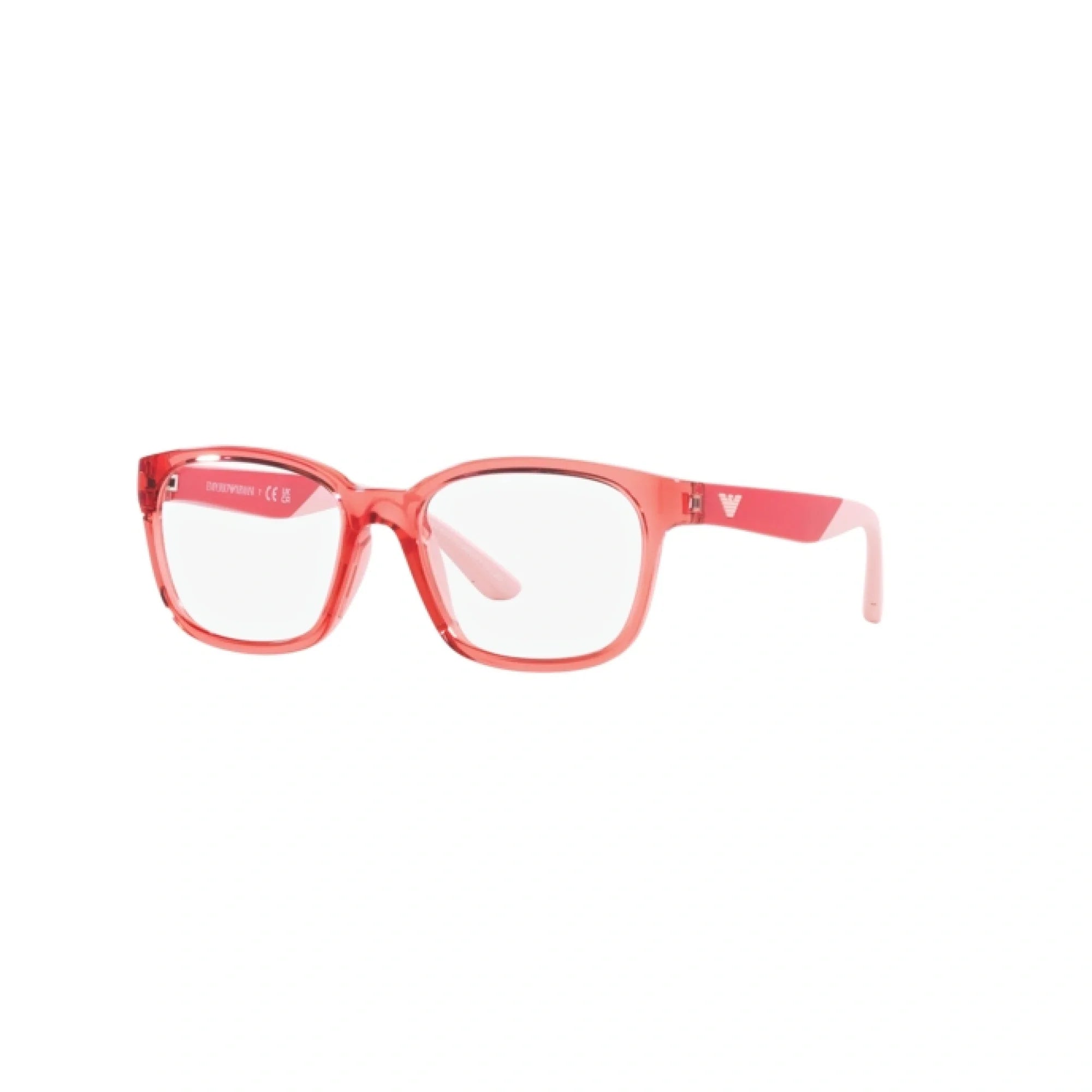 EMPORIO ARMANI EK 3003 - 5377 CORALLO TRASPARENTE LUCIDO | OCCHIALE DA VISTA BAMBINA | CALIBRO 49