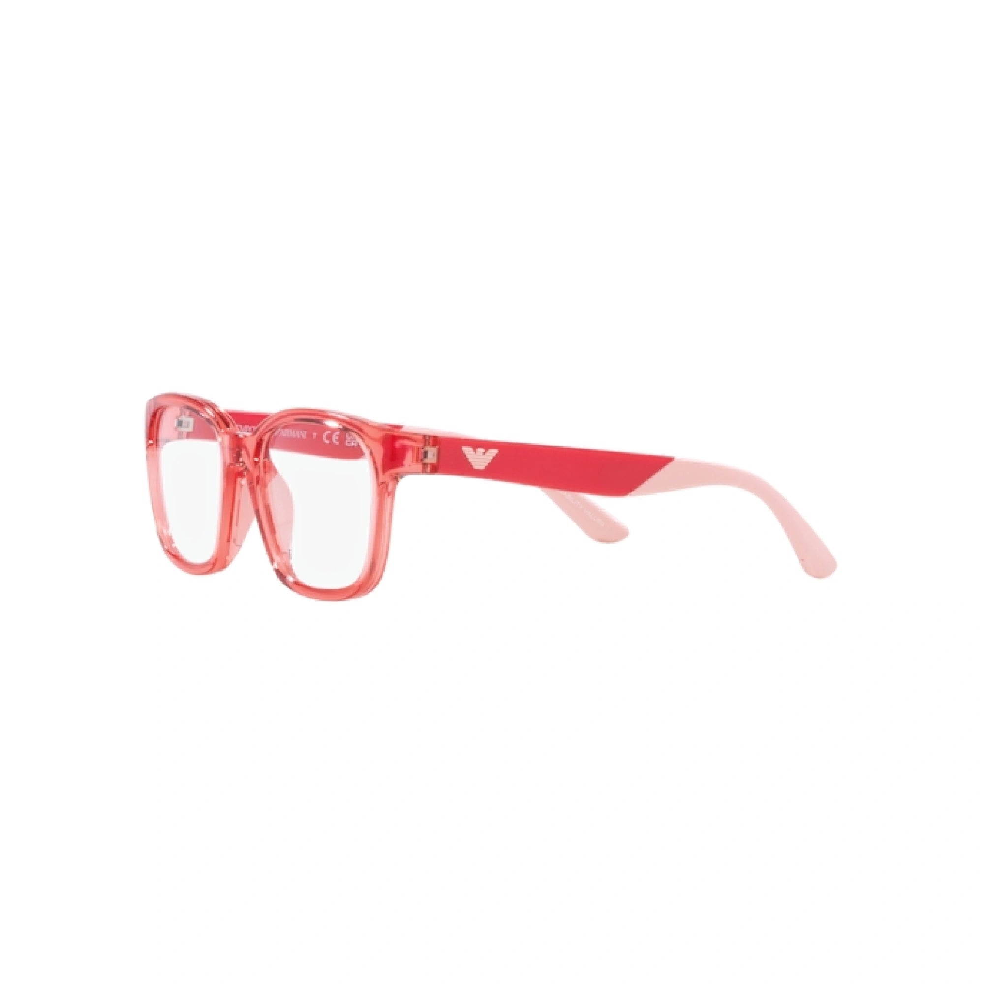 EMPORIO ARMANI EK 3003 - 5377 CORALLO TRASPARENTE LUCIDO | OCCHIALE DA VISTA BAMBINA | CALIBRO 47