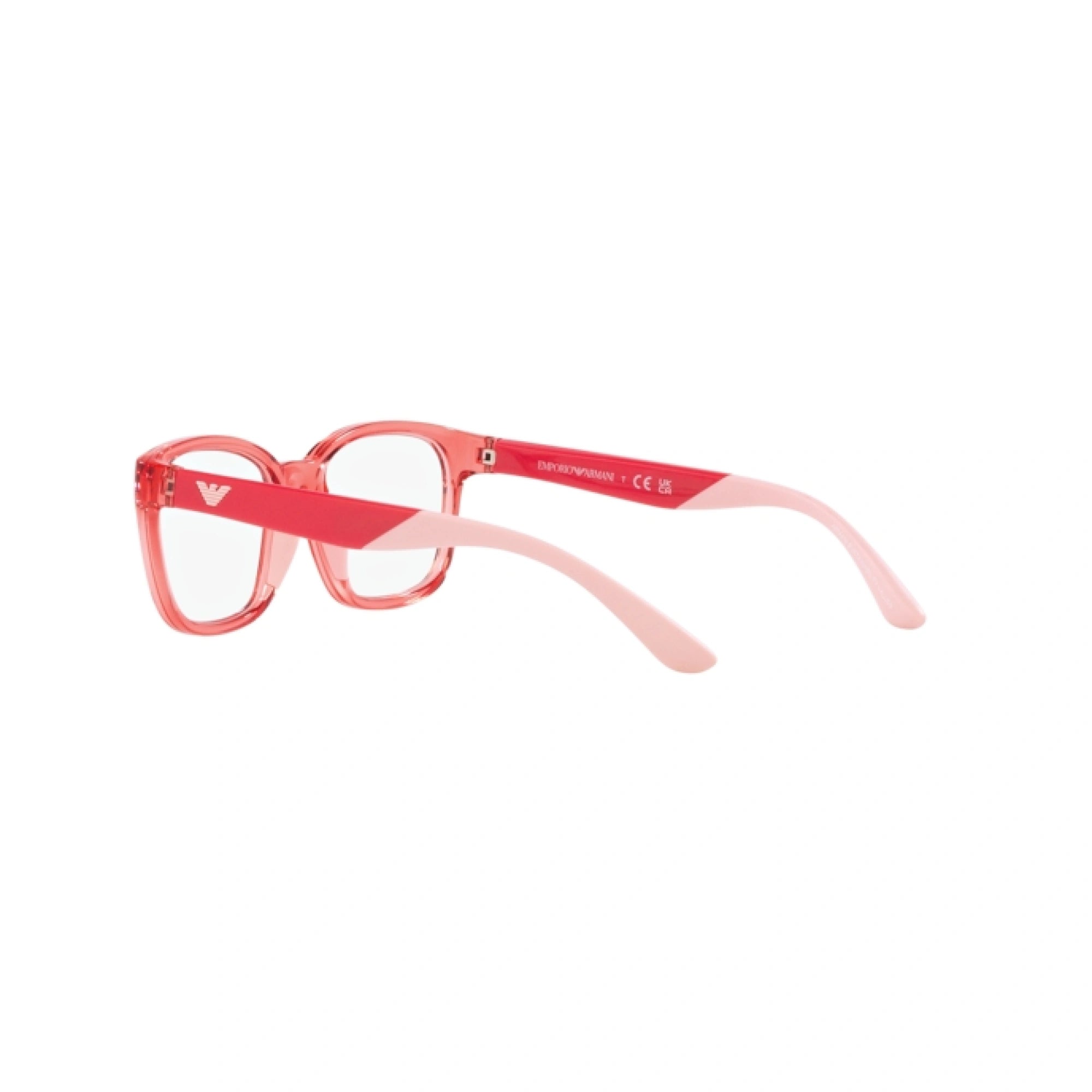 EMPORIO ARMANI EK 3003 - 5377 CORALLO TRASPARENTE LUCIDO | OCCHIALE DA VISTA BAMBINA | CALIBRO 47