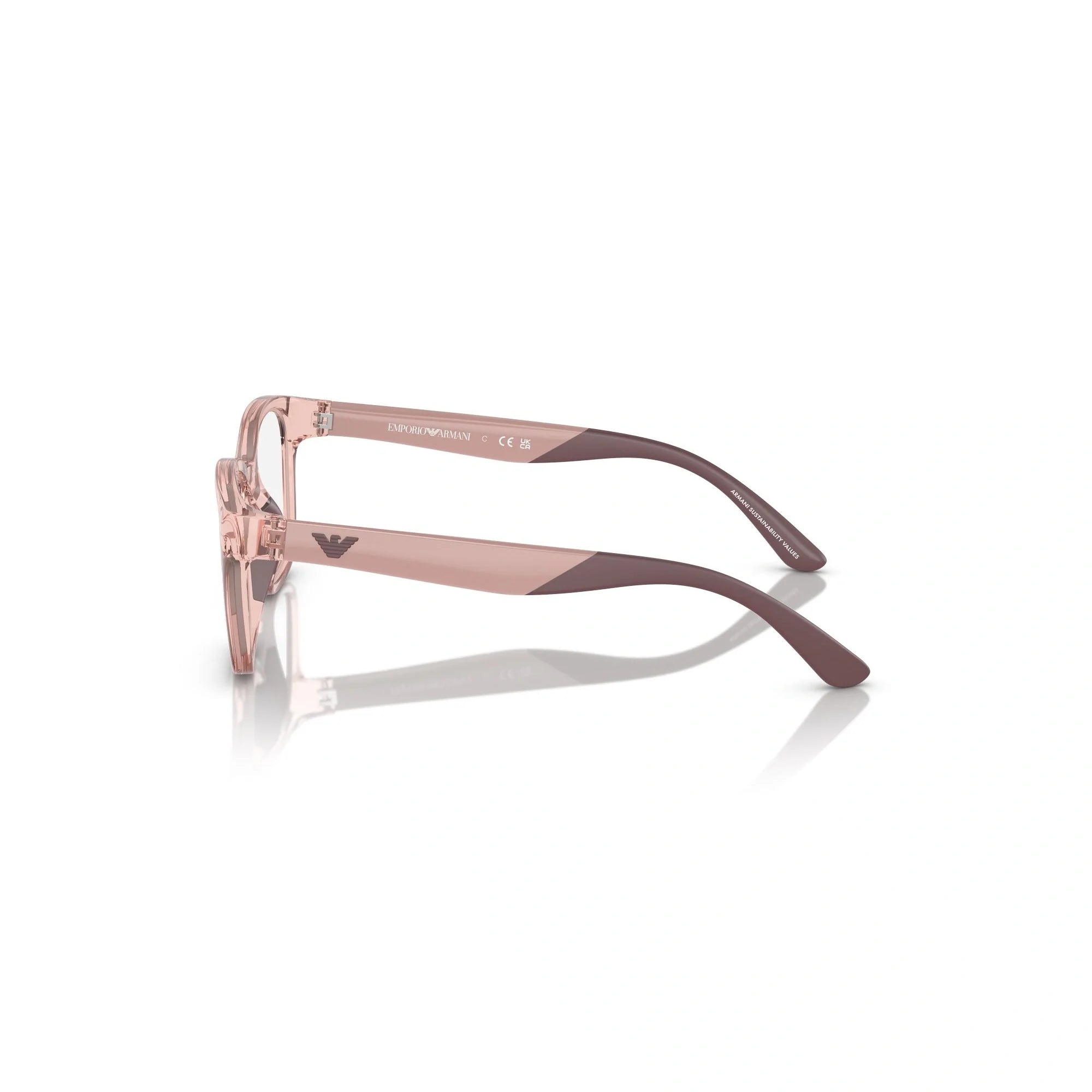 EMPORIO ARMANI EK 3003 - 5544 ROSA TRASPARENTE LUCIDO | OCCHIALE DA VISTA BAMBINA | CALIBRO 49