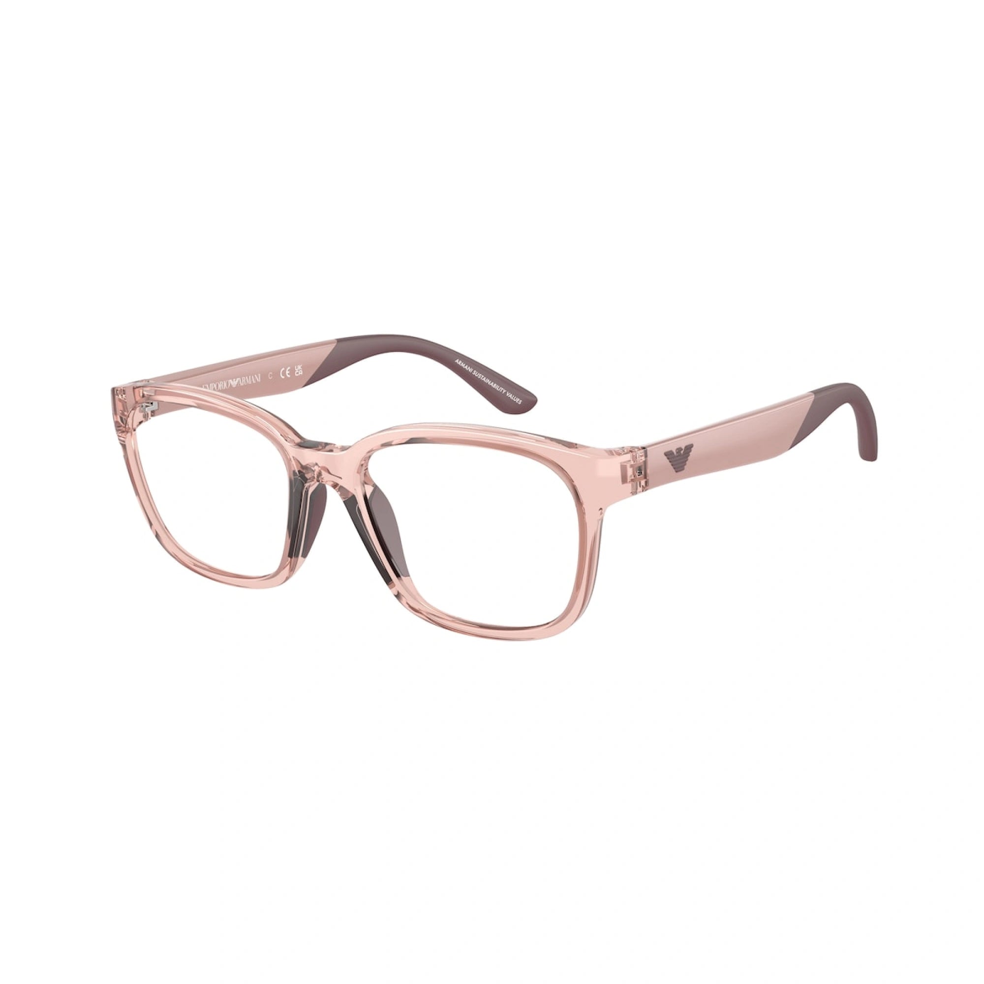 EMPORIO ARMANI EK 3003 - 5544 ROSA TRASPARENTE LUCIDO | OCCHIALE DA VISTA BAMBINA | CALIBRO 47