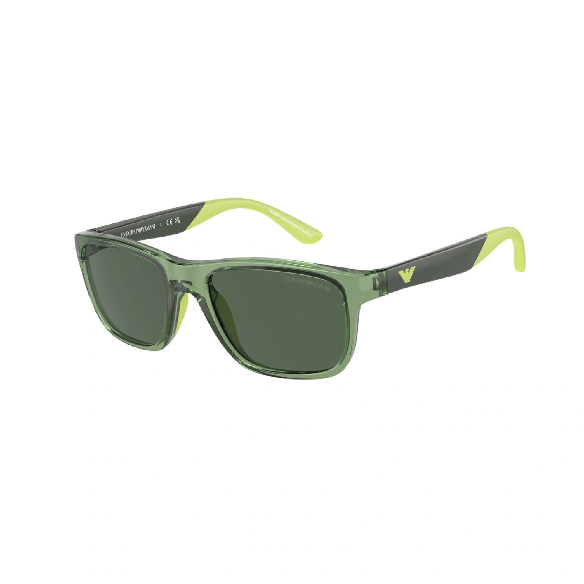 EMPORIO ARMANI EK 4002 - 535971 VERDE BRILLANTE TRASPARENTE | OCCHIALE DA SOLE BAMBINO | CALIBRO 48
