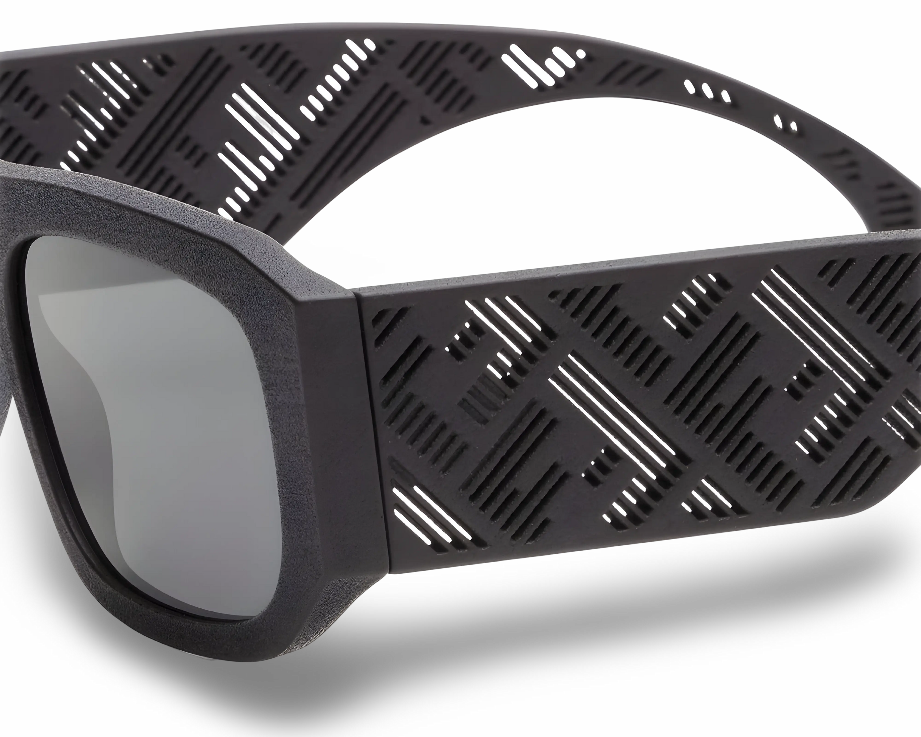 OCCHIALI DA SOLE RETTANGOLARI NERI OPACHI - 54-17-145 MM