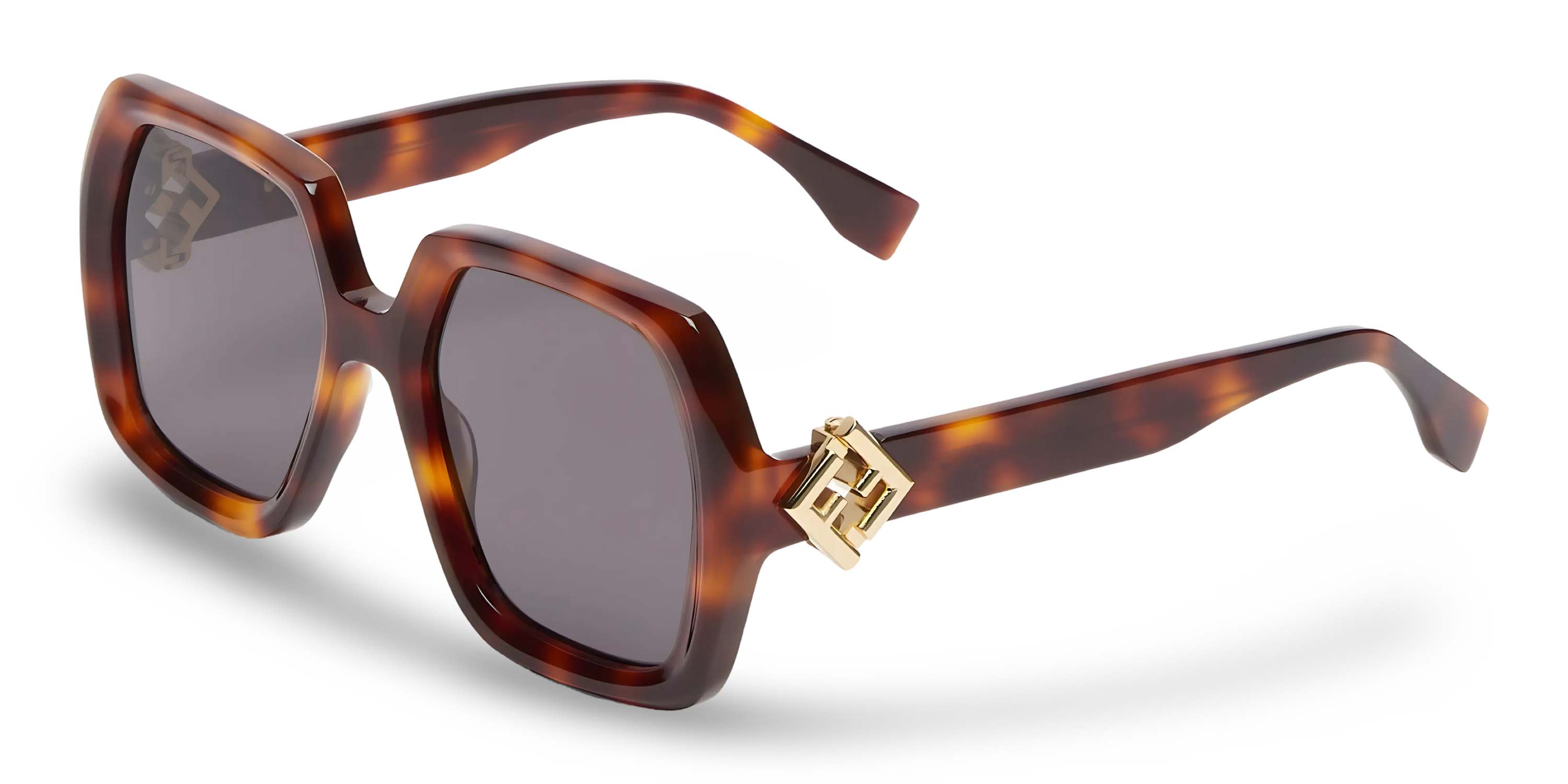 OCCHIALI DA SOLE A SQUADRATI MARRONI EFFETTO TARTARUGATO - 53-19-135 MM