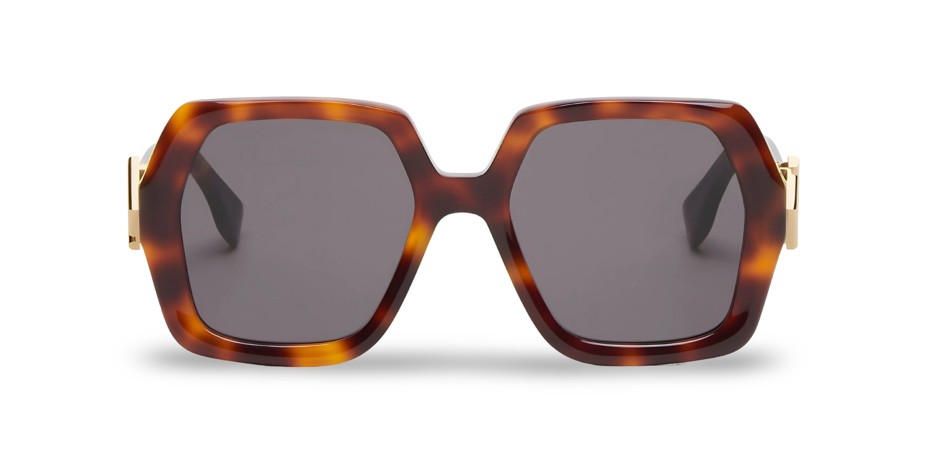 OCCHIALI DA SOLE A SQUADRATI MARRONI EFFETTO TARTARUGATO - 53-19-135 MM