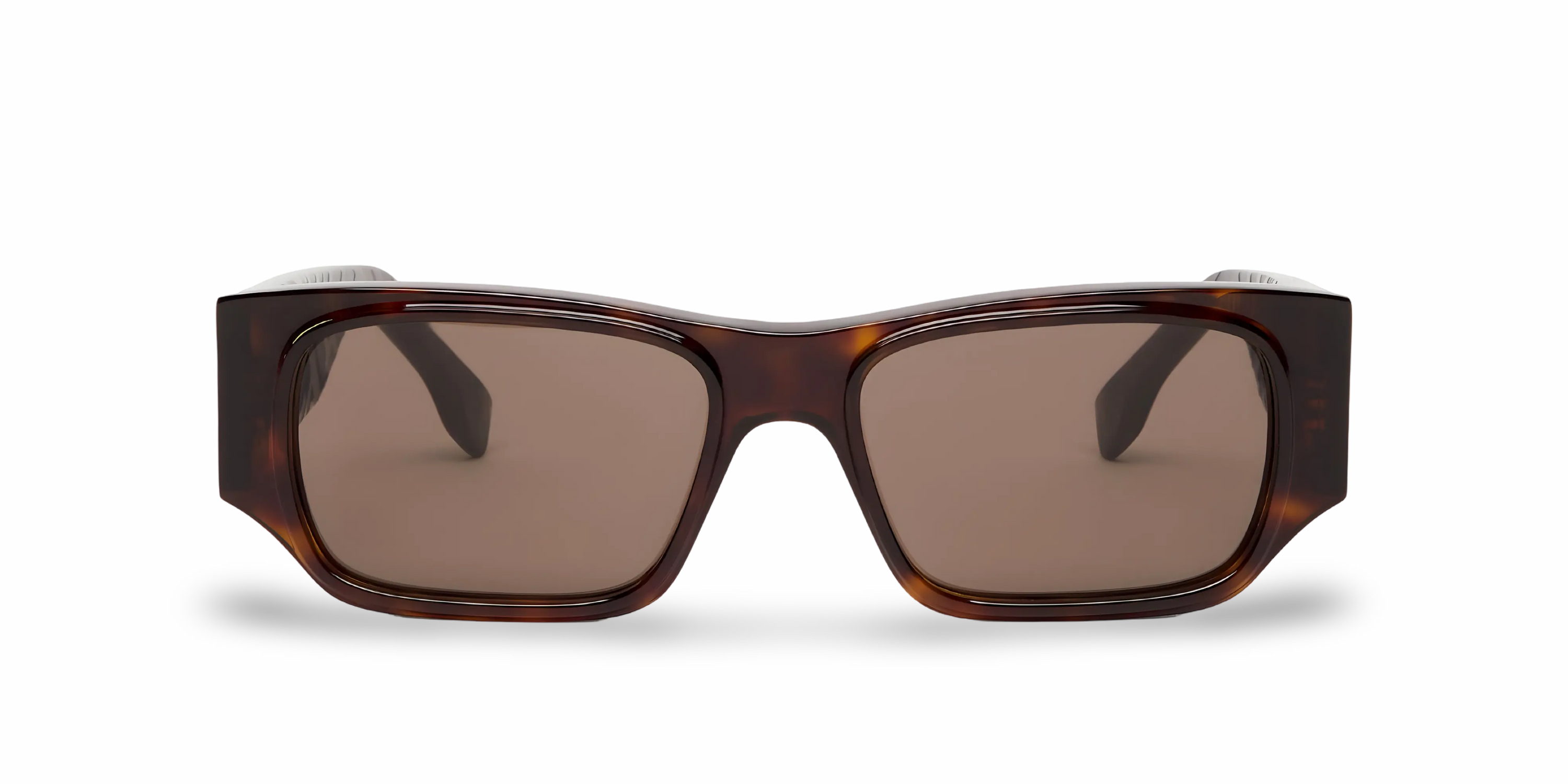 OCCHIALI DA SOLE RETTANGOLARI MARRONI EFFETTO TARTARUGATO - 54-17-145 MM