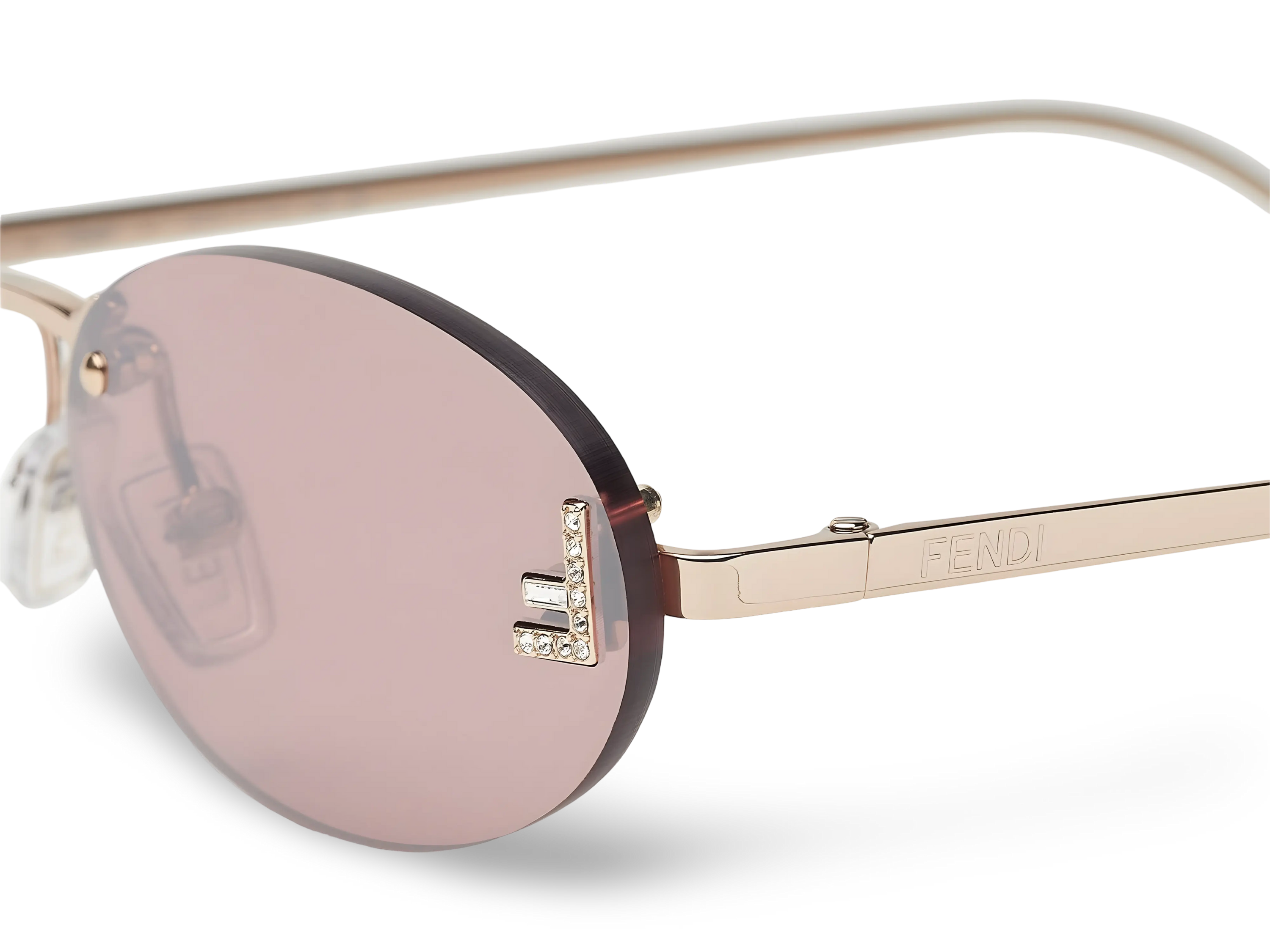 OCCHIALI DA SOLE OVALI ORO ROSA CON LENTI FLASH - 54-15-135 MM