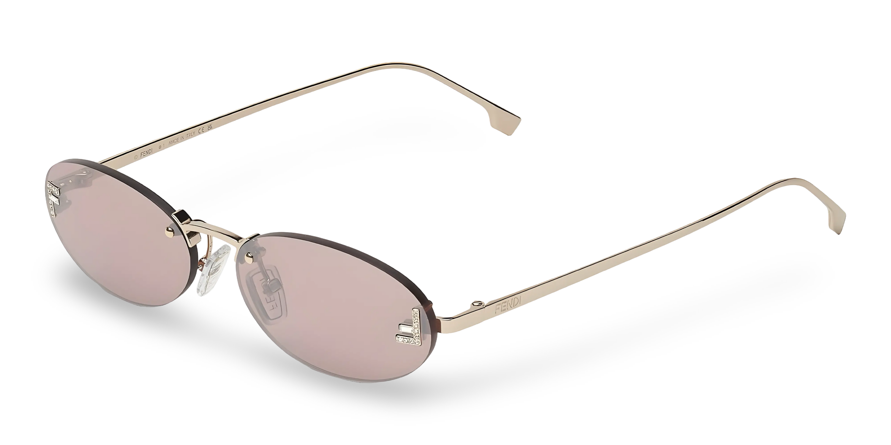 OCCHIALI DA SOLE OVALI ORO ROSA CON LENTI FLASH - 54-15-135 MM