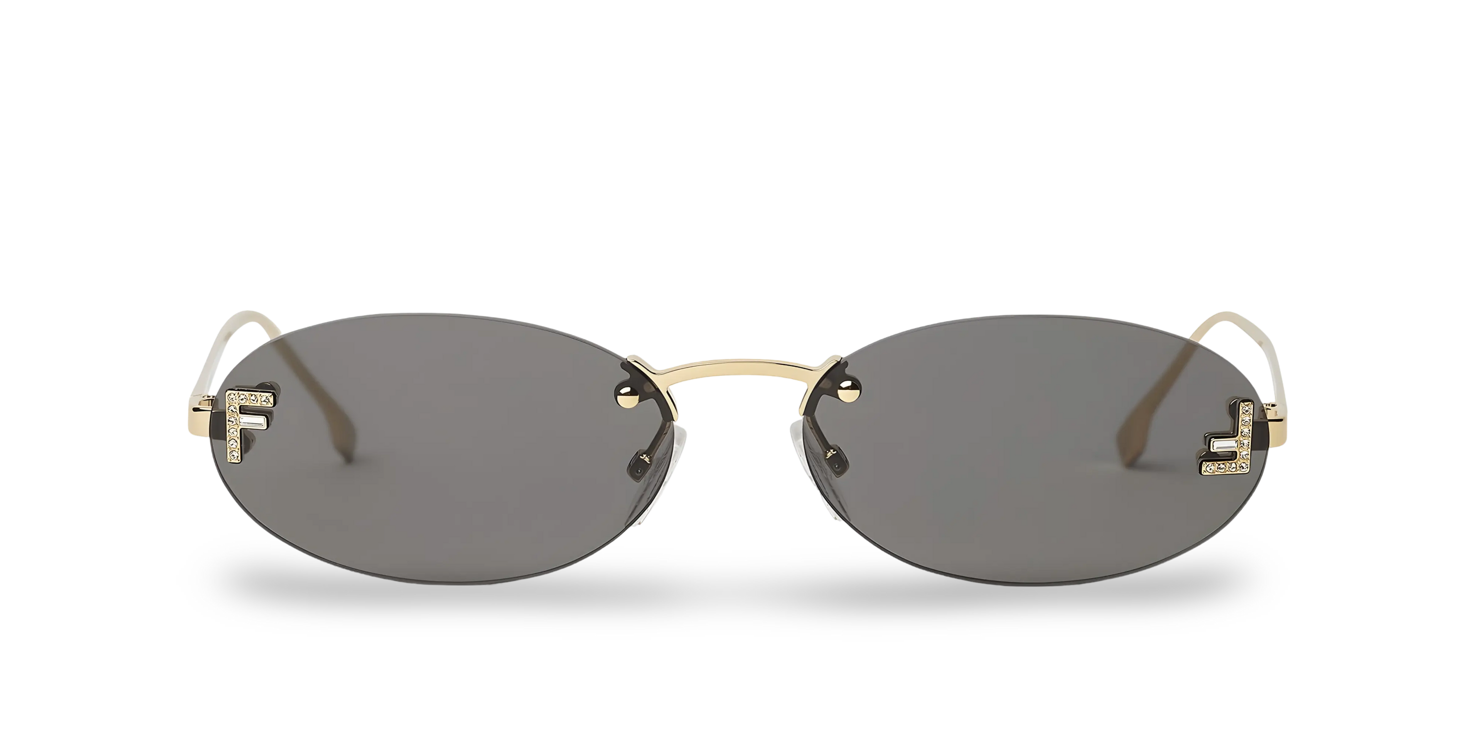 OCCHIALI DA SOLE OVALI ORO CON LENTI GRIGIE - 54-15-135 MM