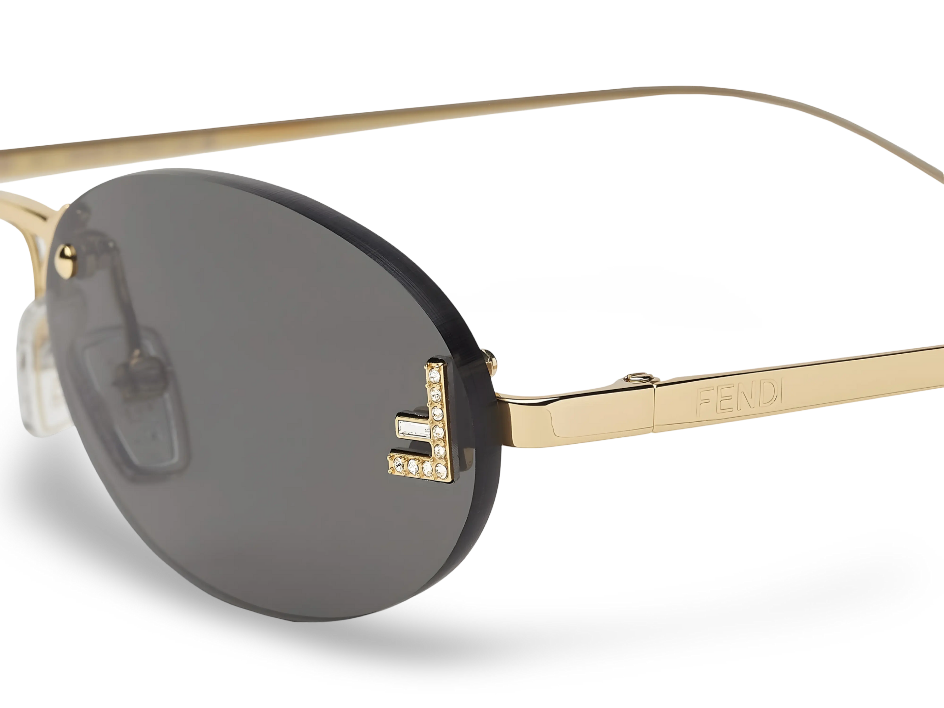 OCCHIALI DA SOLE OVALI ORO CON LENTI GRIGIE - 54-15-135 MM