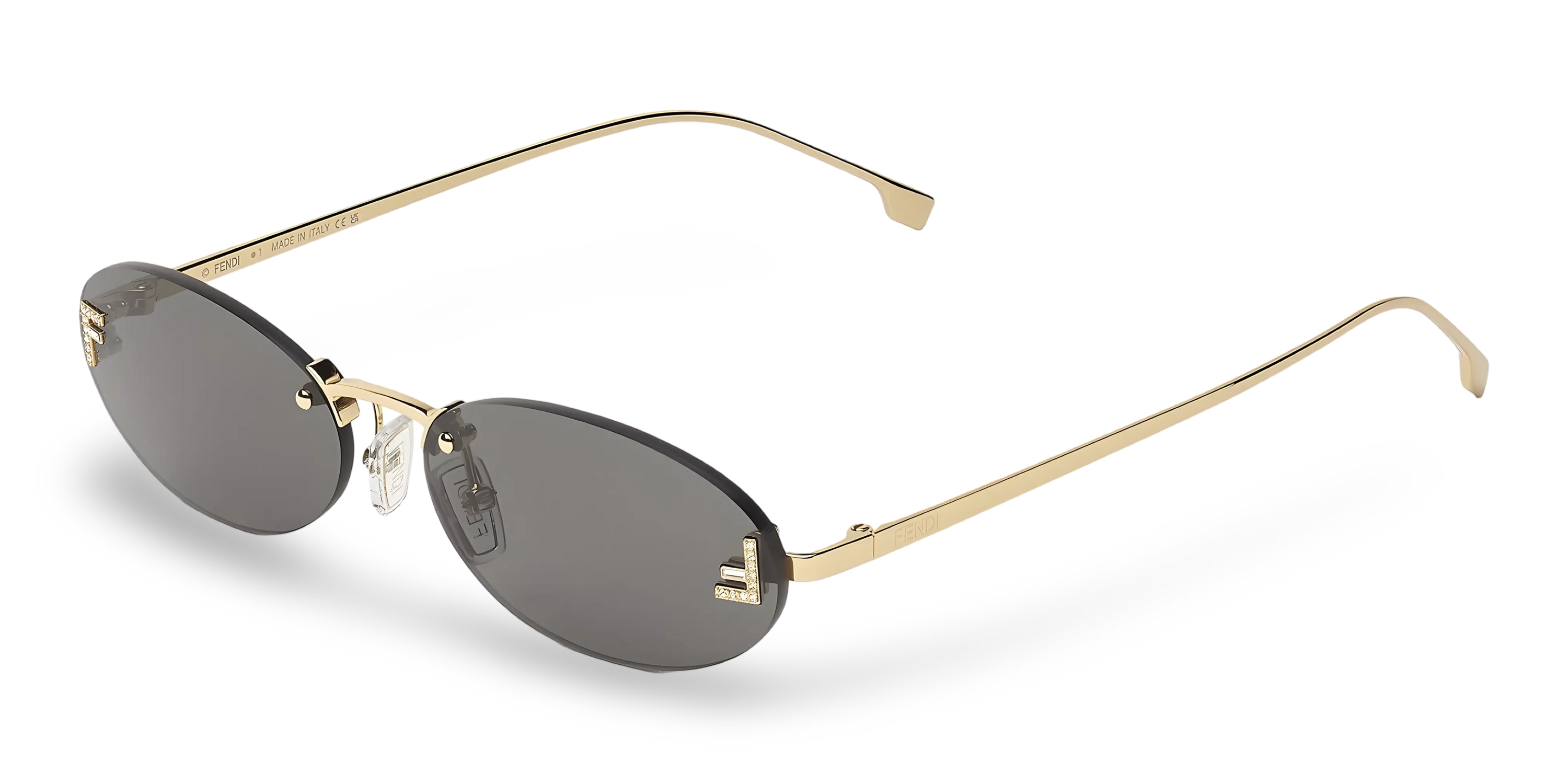 OCCHIALI DA SOLE OVALI ORO CON LENTI GRIGIE - 54-15-135 MM