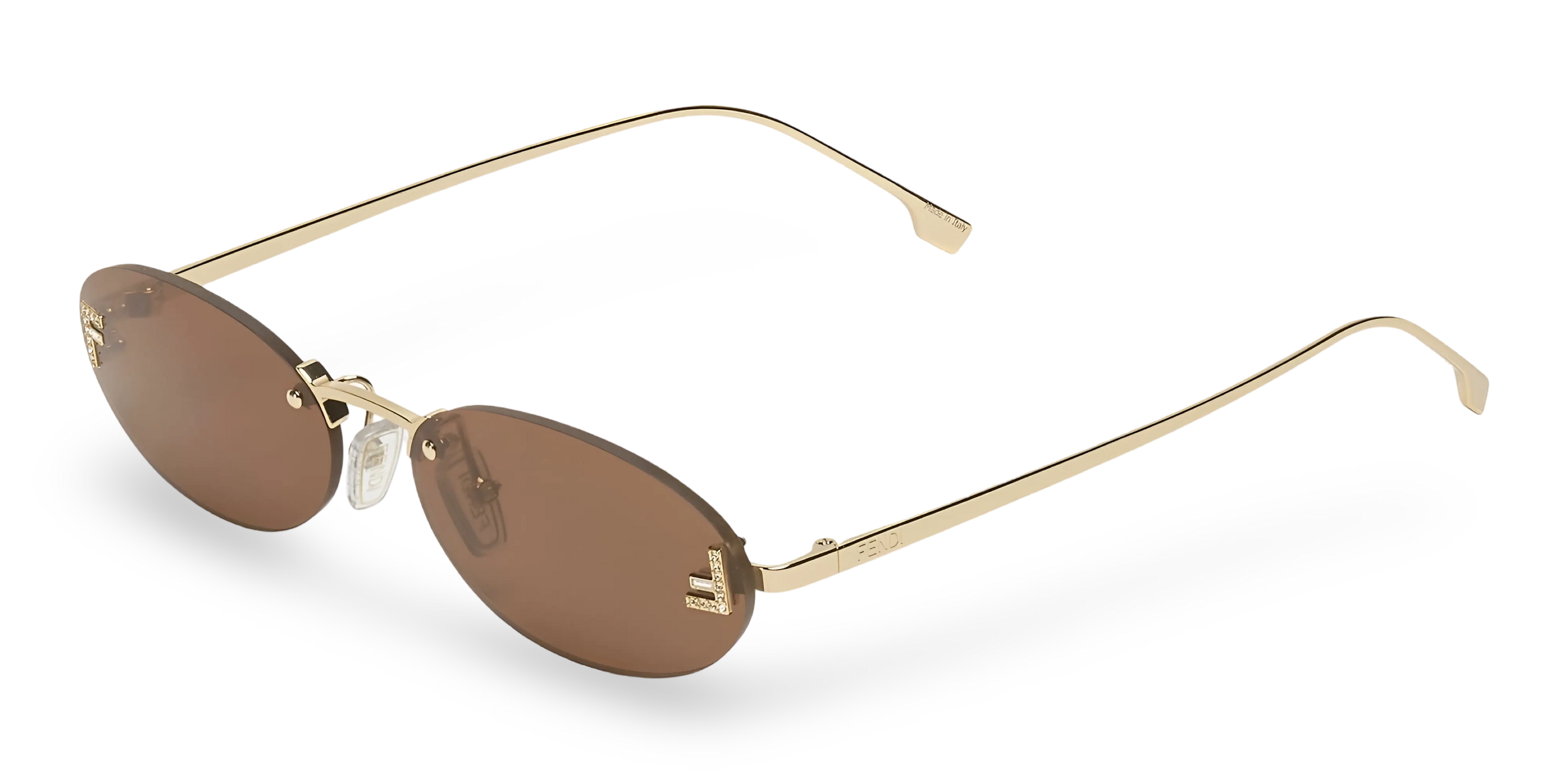 OCCHIALI DA SOLE OVALI ORO CON LENTI MARRONI - 54-15-135 MM