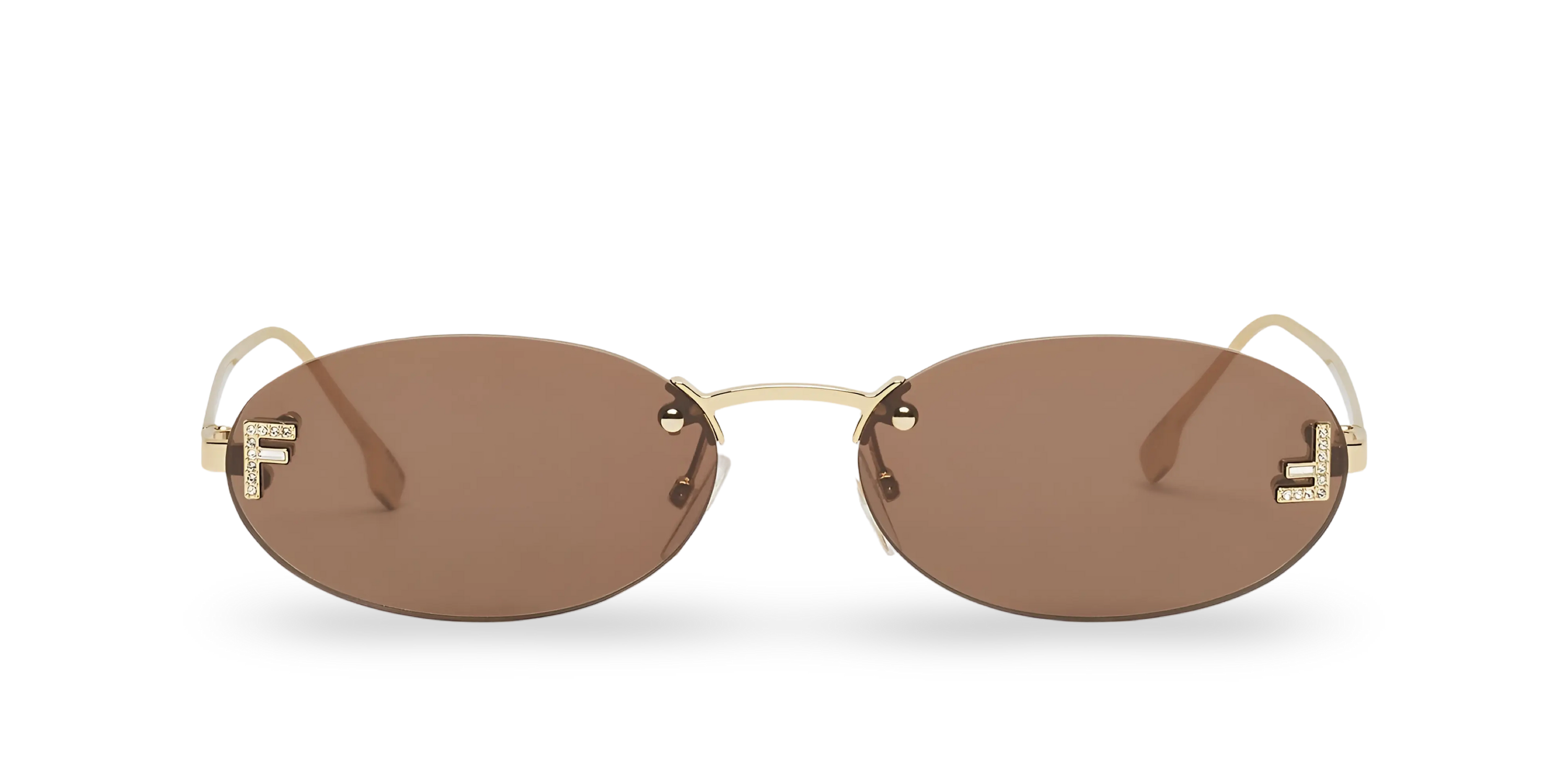 OCCHIALI DA SOLE OVALI ORO CON LENTI MARRONI - 54-15-135 MM