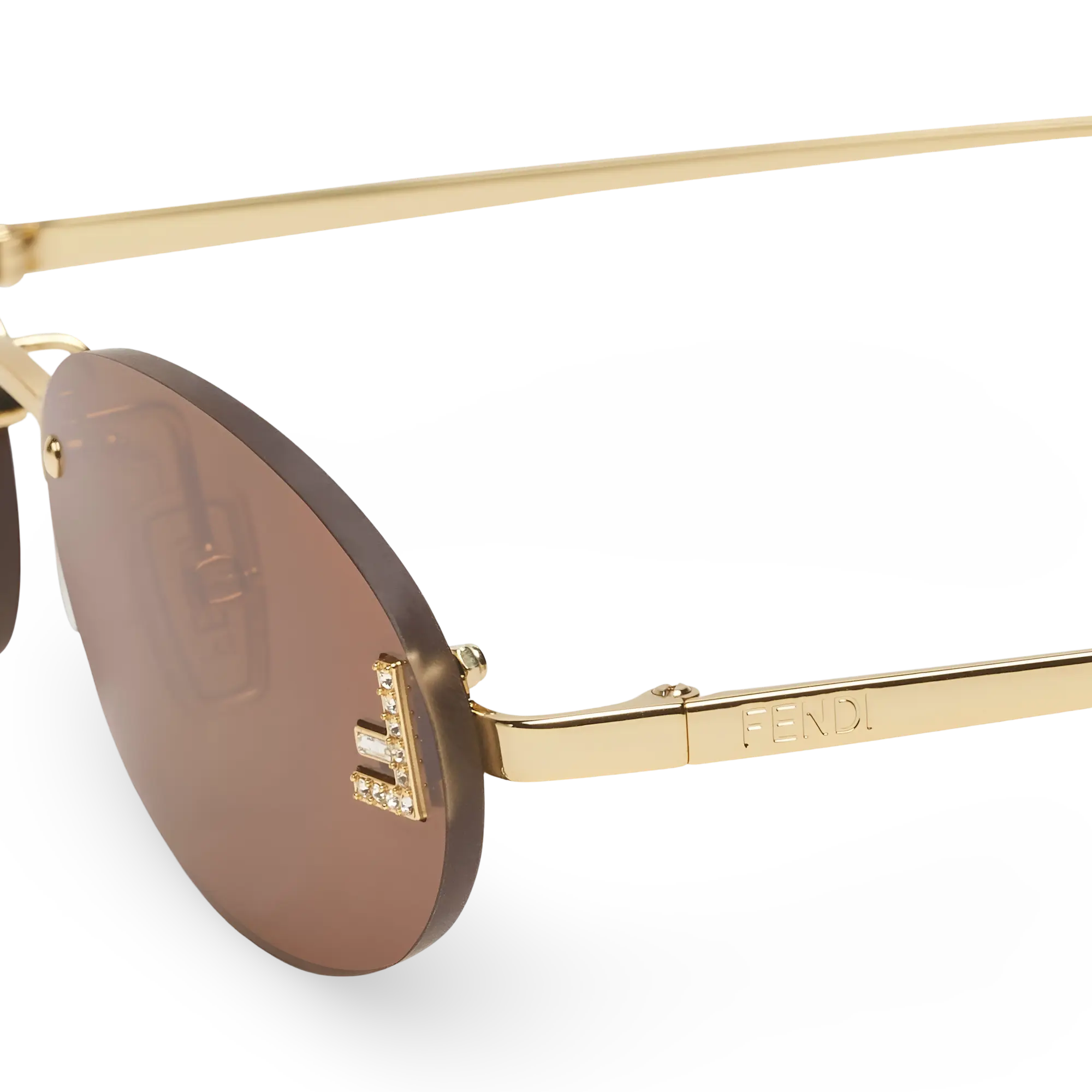 OCCHIALI DA SOLE OVALI ORO CON LENTI MARRONI - 54-15-135 MM