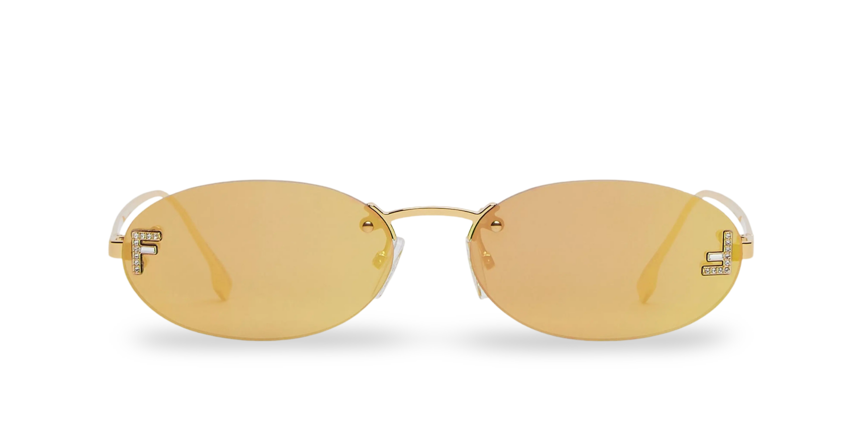 OCCHIALI DA SOLE OVALI ORO CON LENTI SPECCHIATE ORO - 54-15-135 MM