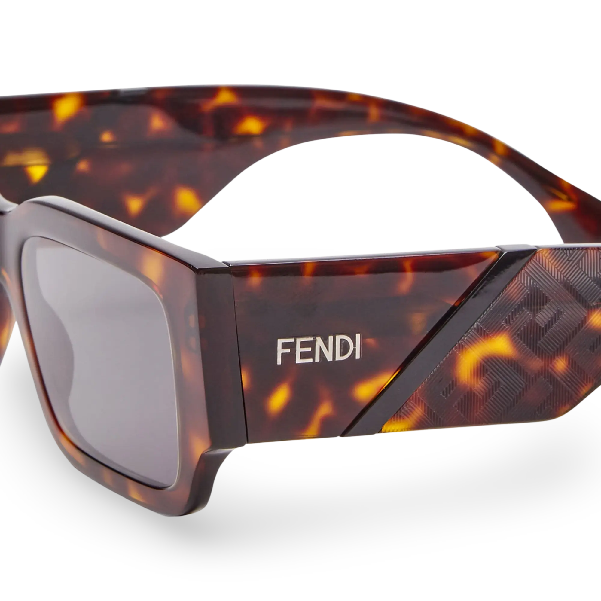 OCCHIALI DA SOLE RETTANGOLARI MARRONI EFFETTO TARTARUGATO - 51-20-150 MM