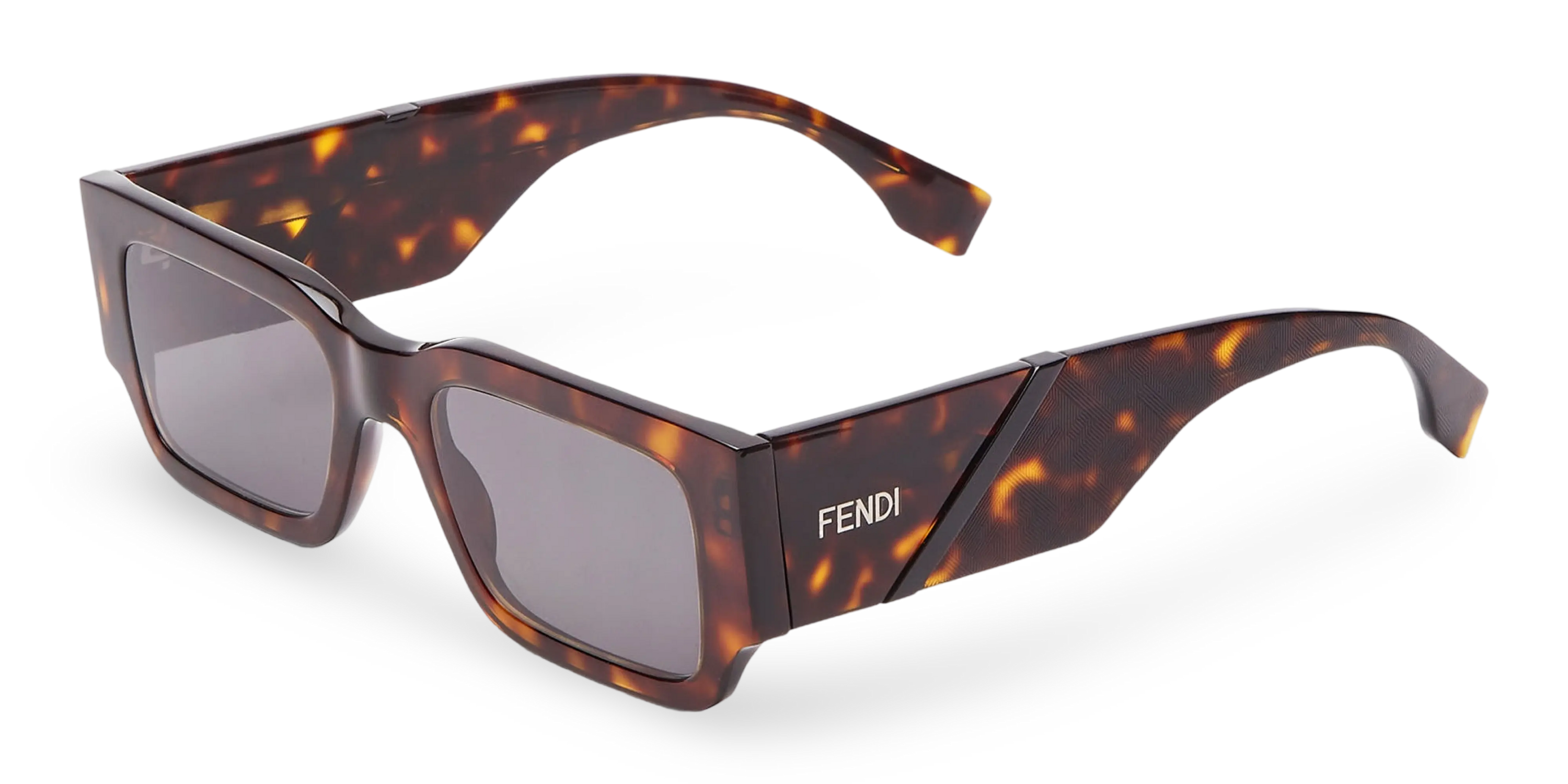 OCCHIALI DA SOLE RETTANGOLARI MARRONI EFFETTO TARTARUGATO - 51-20-150 MM