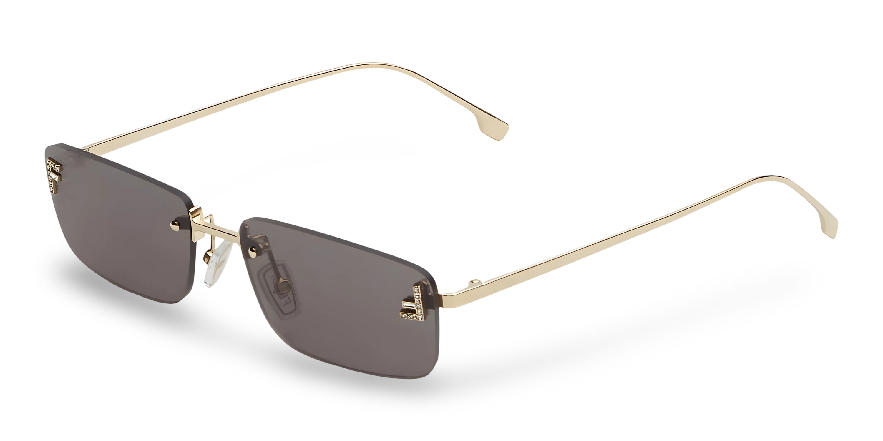 OCCHIALI DA SOLE RETTANGOLARI ORO GRIGIO SCURO - 54-16-135 MM