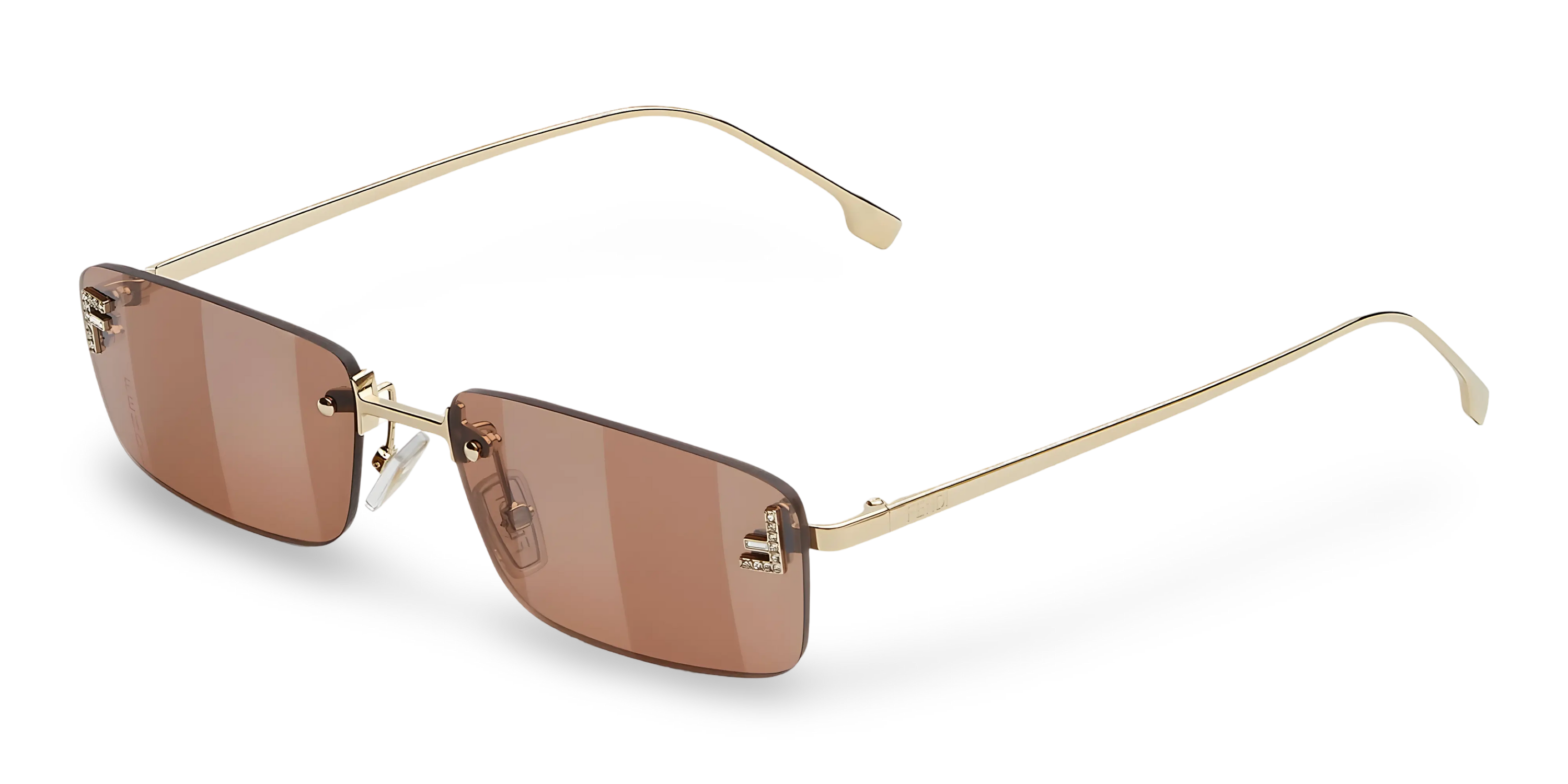 OCCHIALI DA SOLE RETTANGOLARI ORO MARRONE SCURO - 54-16-135 MM