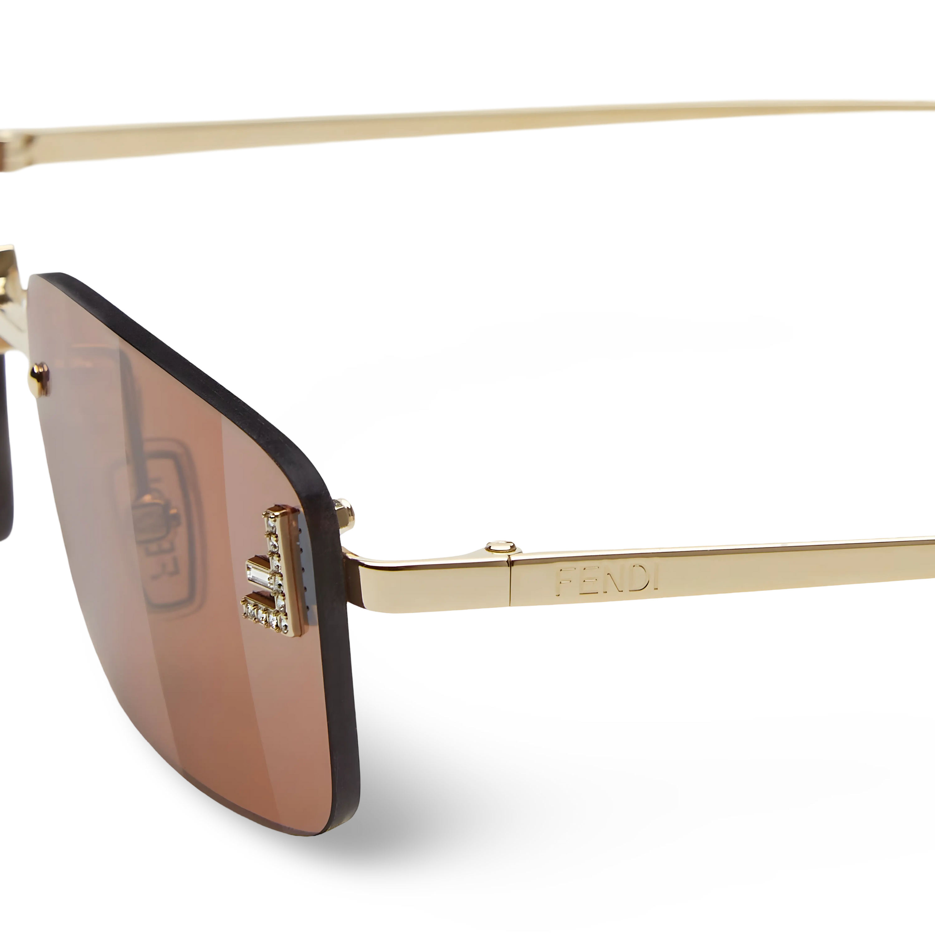 OCCHIALI DA SOLE RETTANGOLARI ORO MARRONE SCURO - 54-16-135 MM