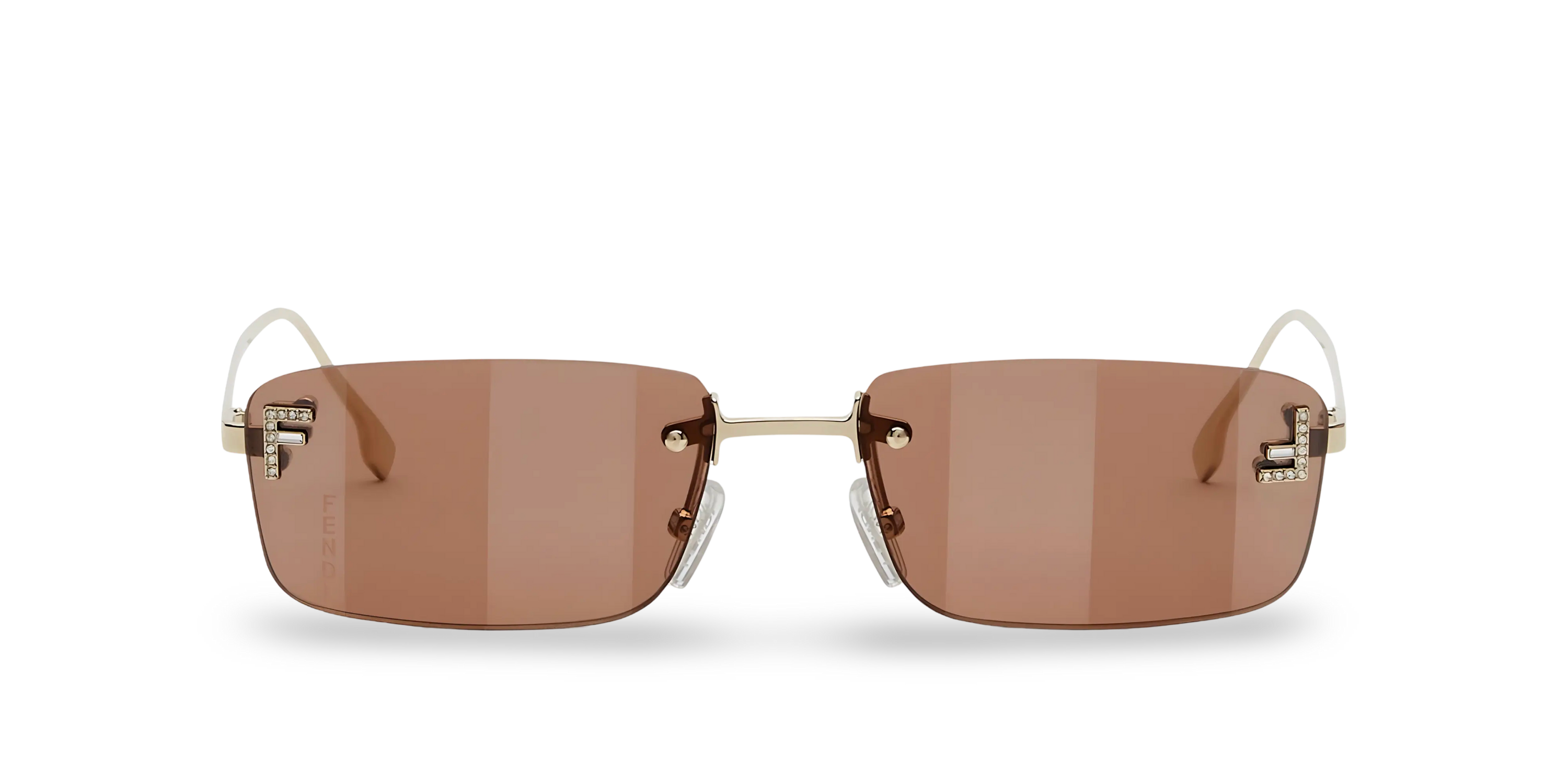 OCCHIALI DA SOLE RETTANGOLARI ORO MARRONE SCURO - 54-16-135 MM