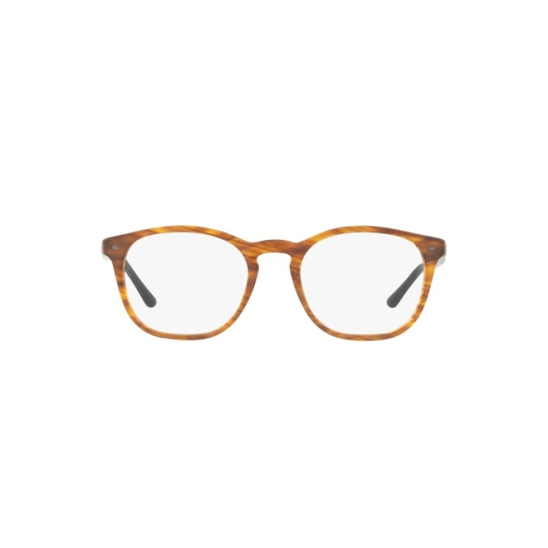 OCCHIALE DA VISTA UOMO | GIORGIO ARMANI AR 7074 - 5562 MATTE STRIPED LIGHT BROWN - CALIBRO 50