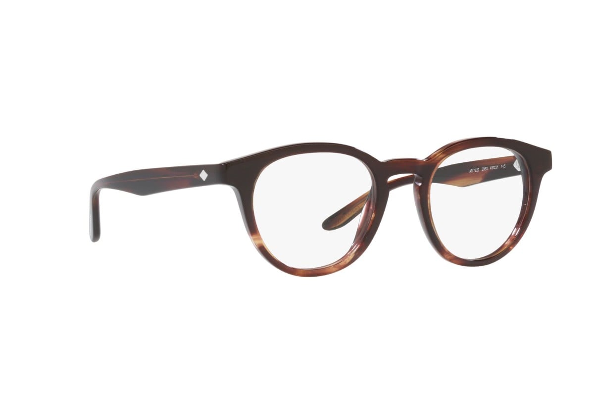 OCCHIALE DA VISTA UOMO | GIORGIO ARMANI AR 7227 - 5963 MARRONE STRIATO - CALIBRO 50