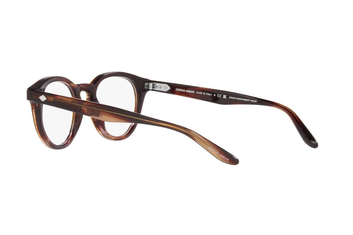 OCCHIALE DA VISTA UOMO | GIORGIO ARMANI AR 7227 - 5963 MARRONE STRIATO - CALIBRO 50