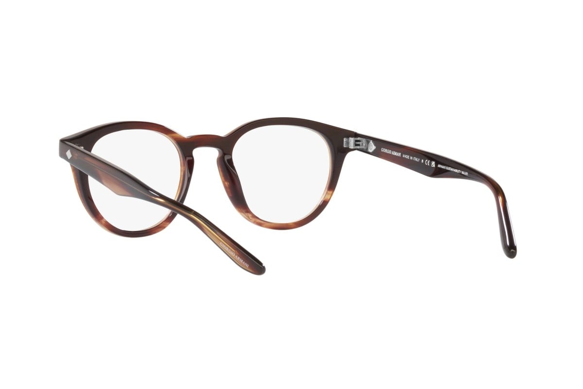 OCCHIALE DA VISTA UOMO | GIORGIO ARMANI AR 7227 - 5963 MARRONE STRIATO - CALIBRO 50