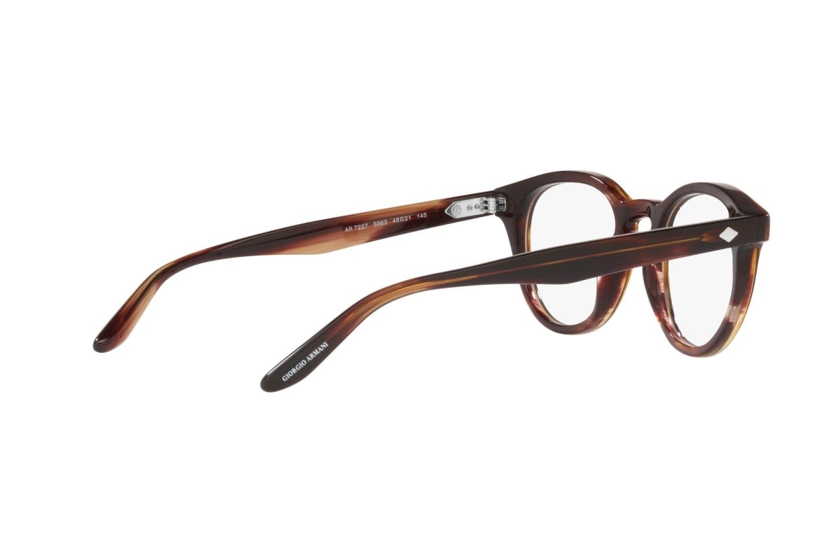 OCCHIALE DA VISTA UOMO | GIORGIO ARMANI AR 7227 - 5963 MARRONE STRIATO - CALIBRO 50