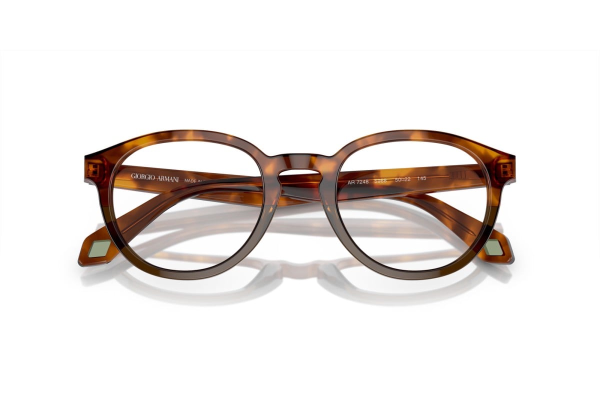 OCCHIALE DA VISTA UOMO | GIORGIO ARMANI AR 7248 - 5988 ROSSO AVANA/VERDE OLIVA OPALE - CALIBRO 50