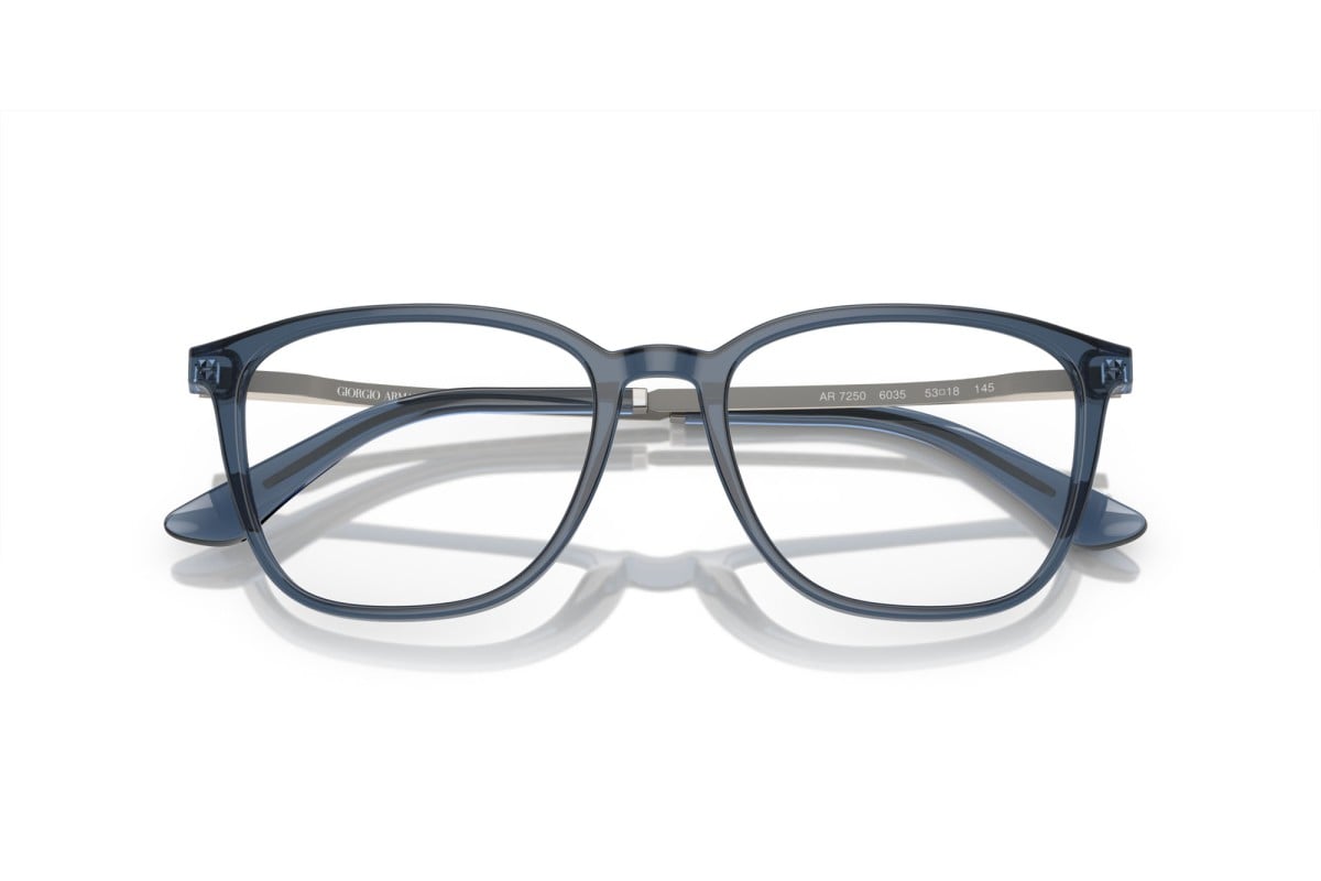 OCCHIALE DA VISTA UOMO | GIORGIO ARMANI AR 7250 - 6035 BLU TRASPARENTE - CALIBRO 53
