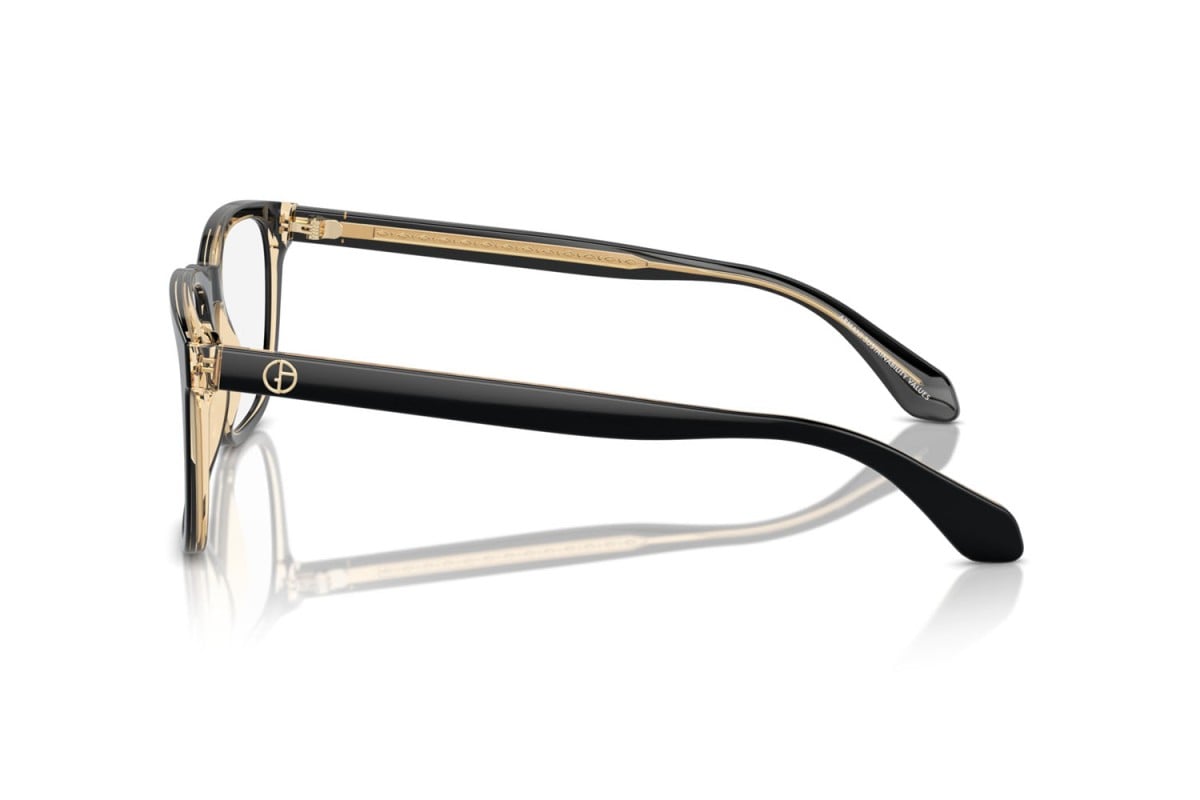 OCCHIALE DA VISTA UOMO | GIORGIO ARMANI AR 7255 - 6084 TOP NERO/ARANCIO TRASPARENTE - CALIBRO 55