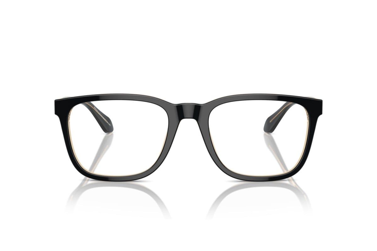OCCHIALE DA VISTA UOMO | GIORGIO ARMANI AR 7255 - 6084 TOP NERO/ARANCIO TRASPARENTE - CALIBRO 55