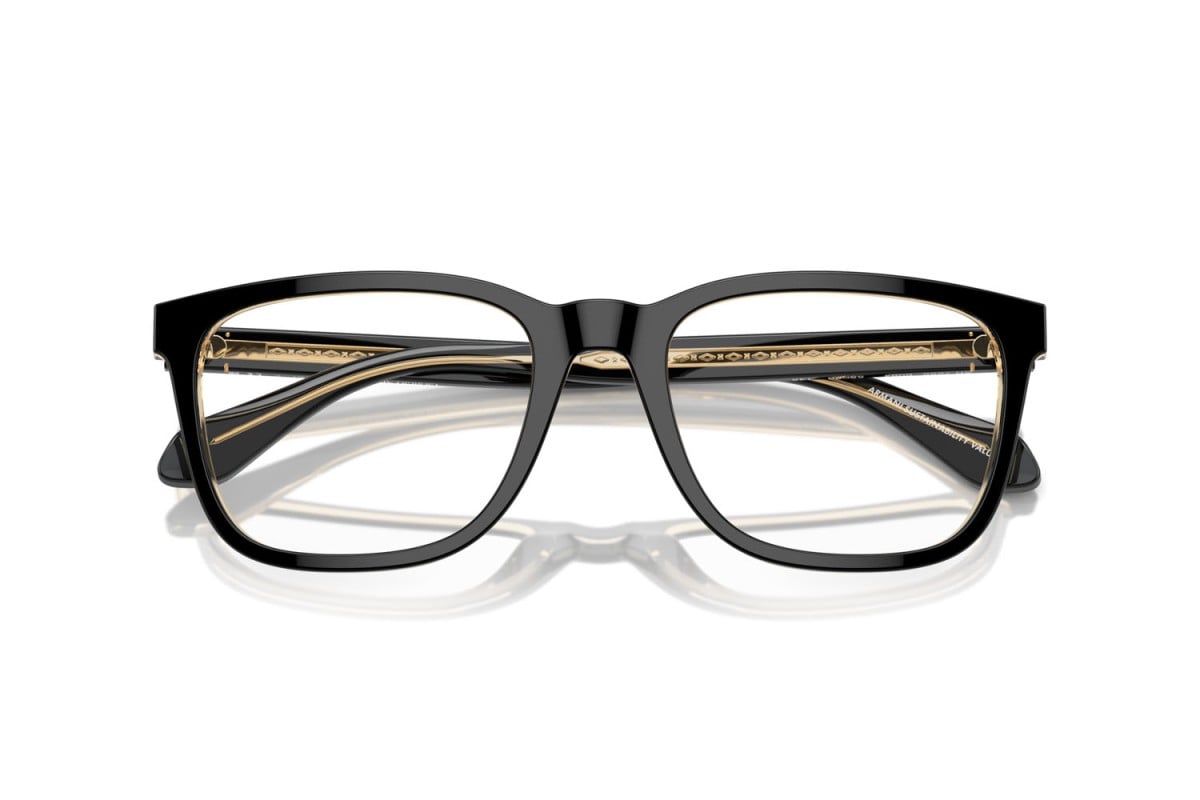 OCCHIALE DA VISTA UOMO | GIORGIO ARMANI AR 7255 - 6084 TOP NERO/ARANCIO TRASPARENTE - CALIBRO 55