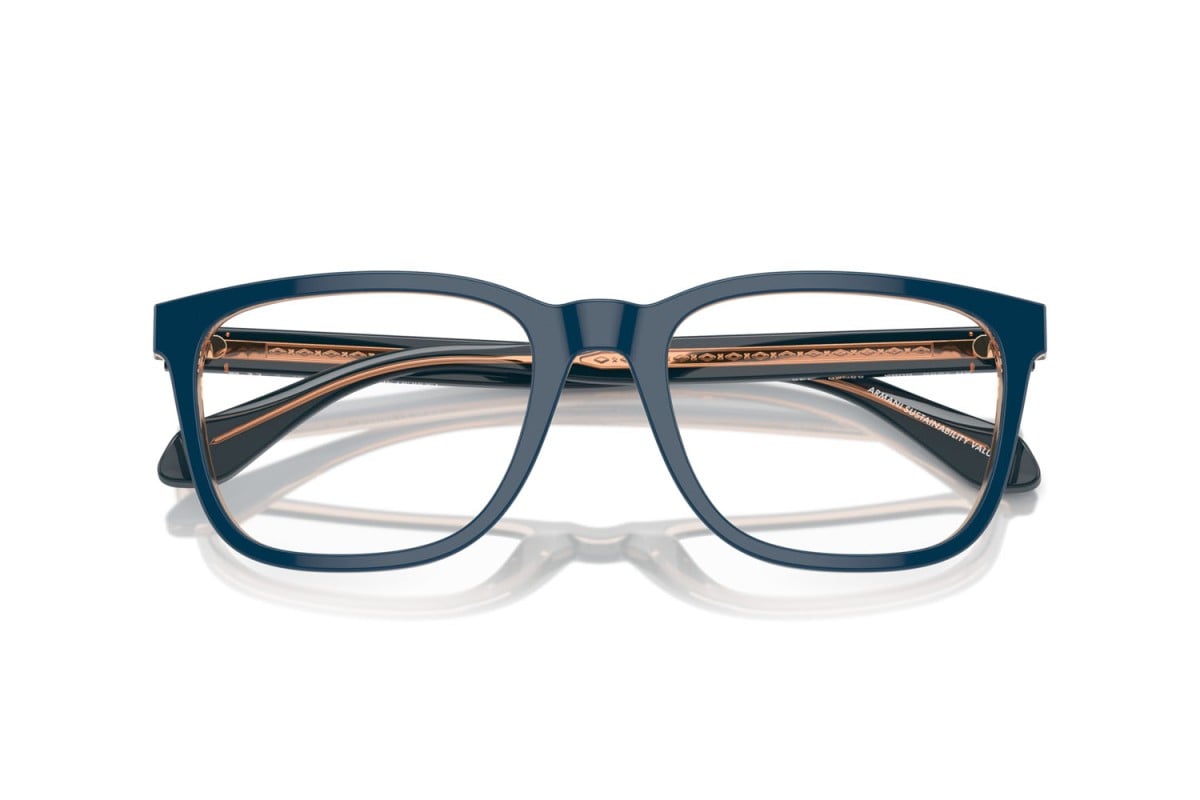 OCCHIALE DA VISTA UOMO | GIORGIO ARMANI AR 7255 - 6085 TOP BLU/MARRONE TRASPARENTE - CALIBRO 55