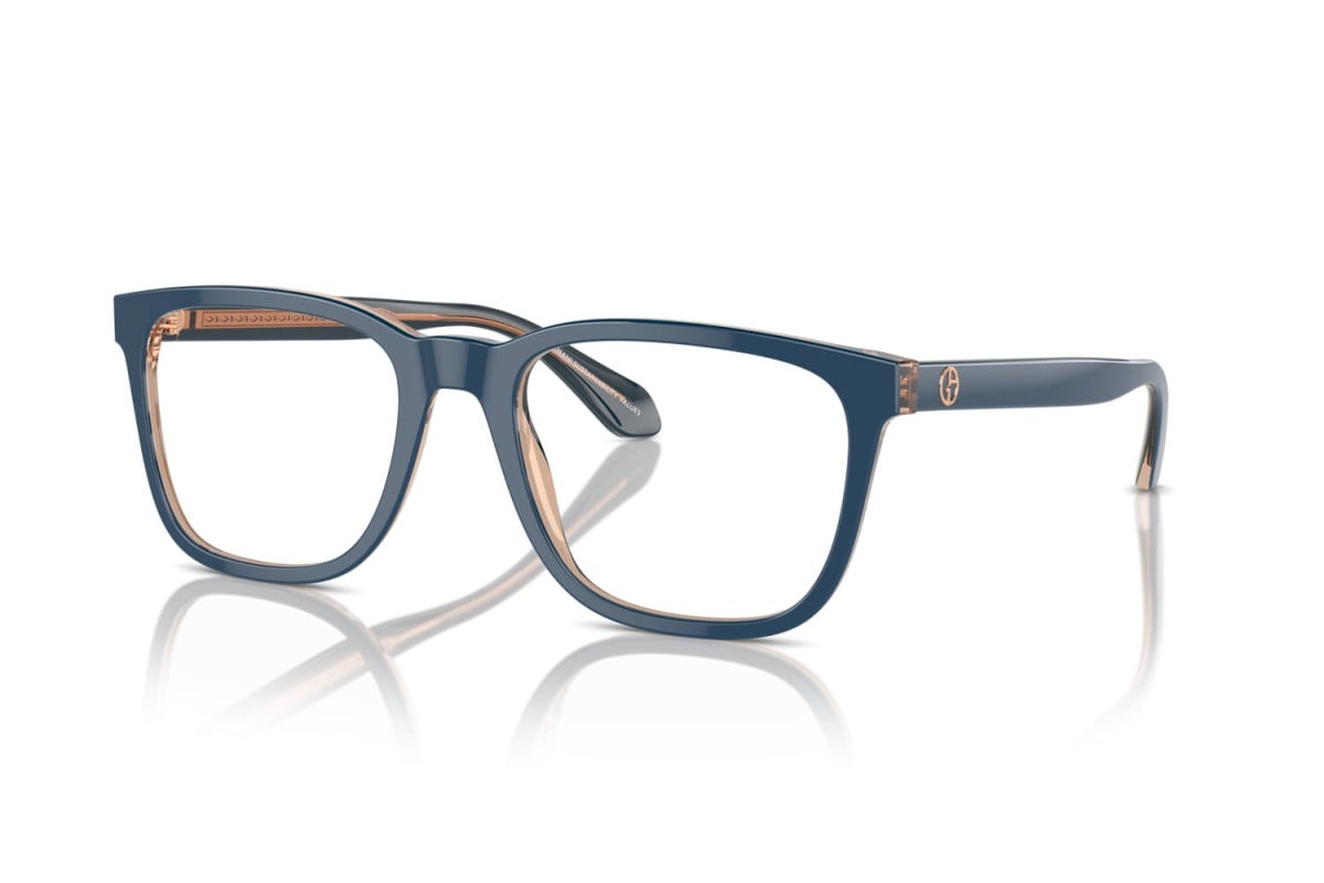 OCCHIALE DA VISTA UOMO | GIORGIO ARMANI AR 7255 - 6085 TOP BLU/MARRONE TRASPARENTE - CALIBRO 55