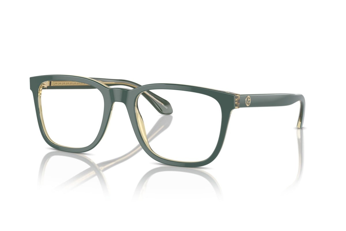 OCCHIALE DA VISTA UOMO | GIORGIO ARMANI AR 7255 - 6086 TOP VERDE/OLIVA TRASPARENTE - CALIBRO 53