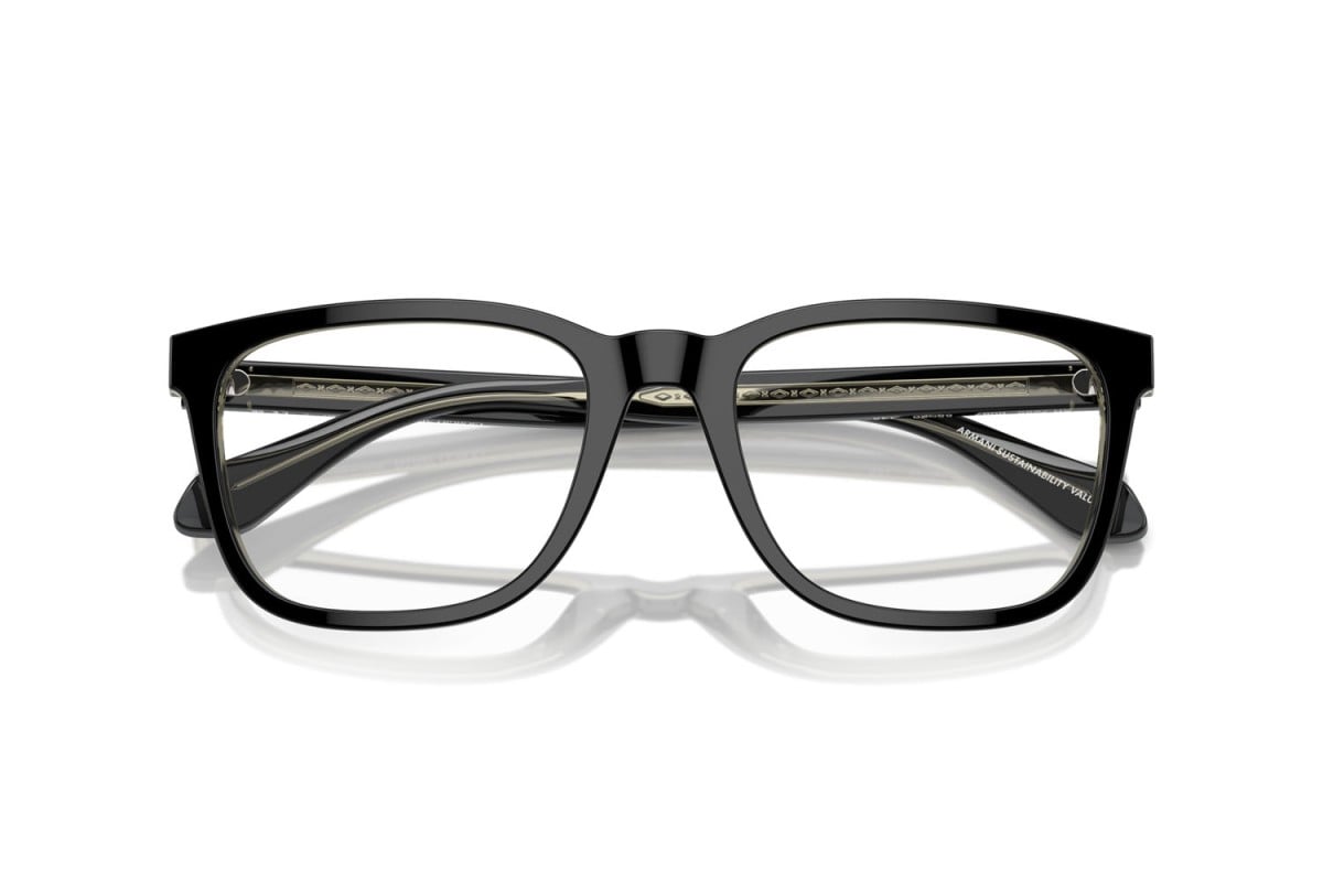 OCCHIALE DA VISTA UOMO | GIORGIO ARMANI AR 7255 - 6087 TOP NERO/VERDE TRASPARENTE - CALIBRO 55