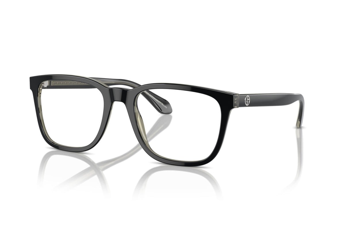 OCCHIALE DA VISTA UOMO | GIORGIO ARMANI AR 7255 - 6087 TOP NERO/VERDE TRASPARENTE - CALIBRO 55