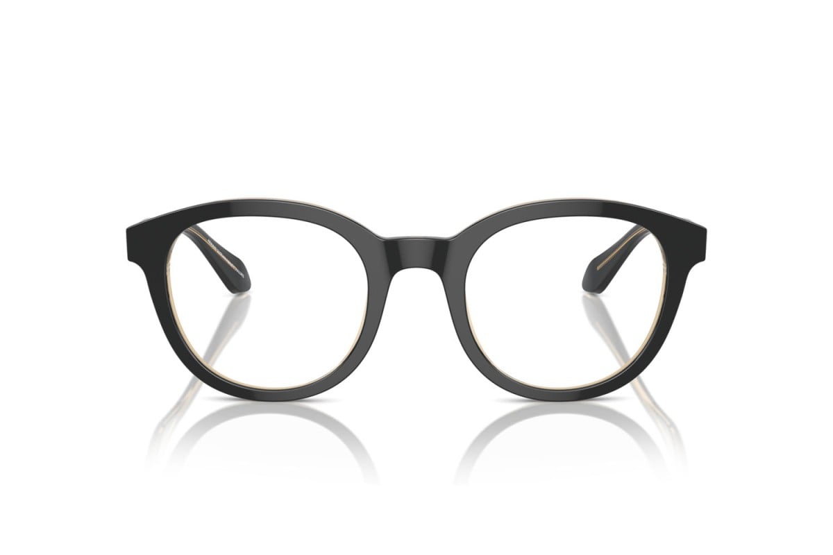 OCCHIALE DA VISTA UOMO | GIORGIO ARMANI AR 7256 - 6084 TOP NERO/ARANCIO TRASPARENTE - CALIBRO 50
