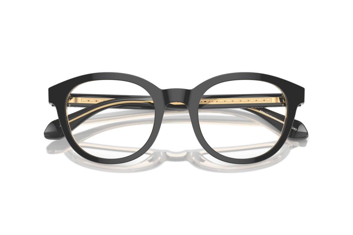 OCCHIALE DA VISTA UOMO | GIORGIO ARMANI AR 7256 - 6084 TOP NERO/ARANCIO TRASPARENTE - CALIBRO 50