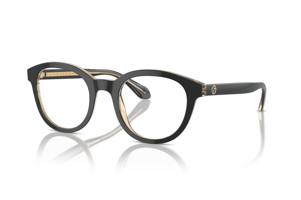 OCCHIALE DA VISTA UOMO | GIORGIO ARMANI AR 7256 - 6084 TOP NERO/ARANCIO TRASPARENTE - CALIBRO 50