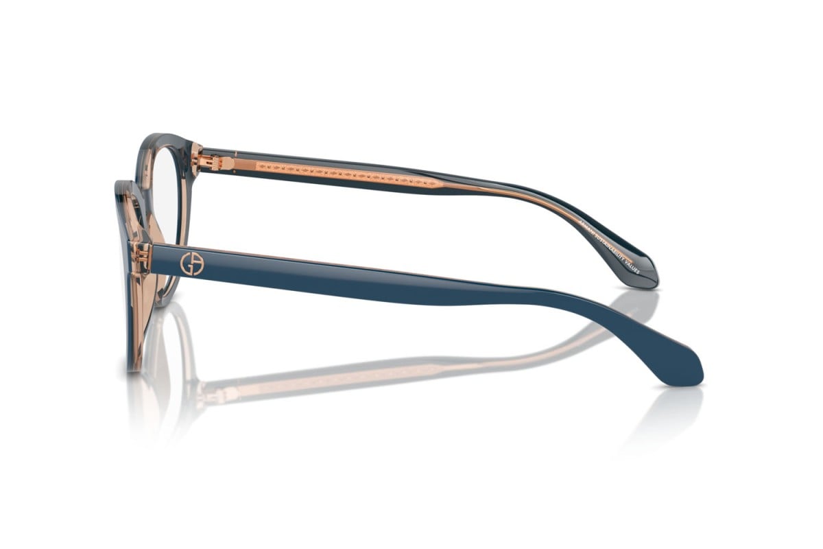 OCCHIALE DA VISTA UOMO | GIORGIO ARMANI AR 7256 - 6085 TOP BLU/MARRONE TRASPARENTE - CALIBRO 50