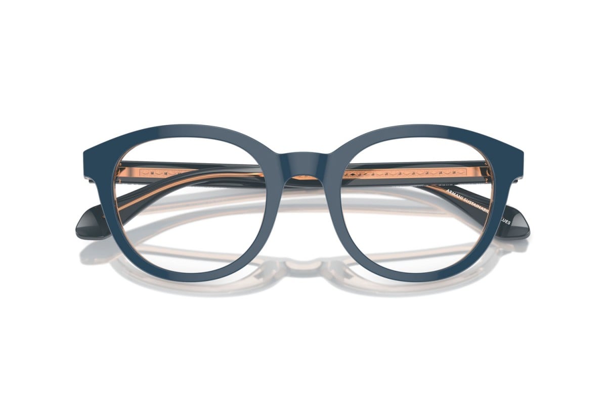 OCCHIALE DA VISTA UOMO | GIORGIO ARMANI AR 7256 - 6085 TOP BLU/MARRONE TRASPARENTE - CALIBRO 50