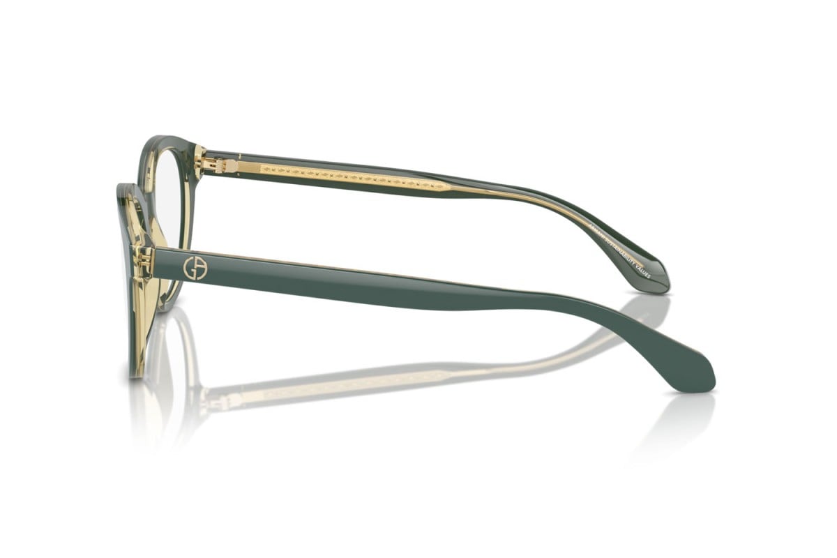 OCCHIALE DA VISTA UOMO | GIORGIO ARMANI AR 7256 - 6086 TOP VERDE/OLIVA TRASPARENTE - CALIBRO 50