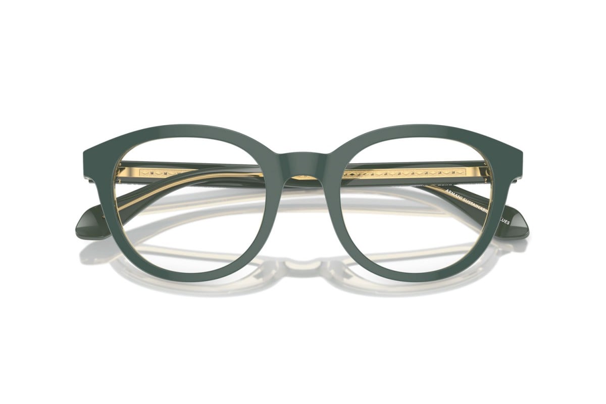 OCCHIALE DA VISTA UOMO | GIORGIO ARMANI AR 7256 - 6086 TOP VERDE/OLIVA TRASPARENTE - CALIBRO 50