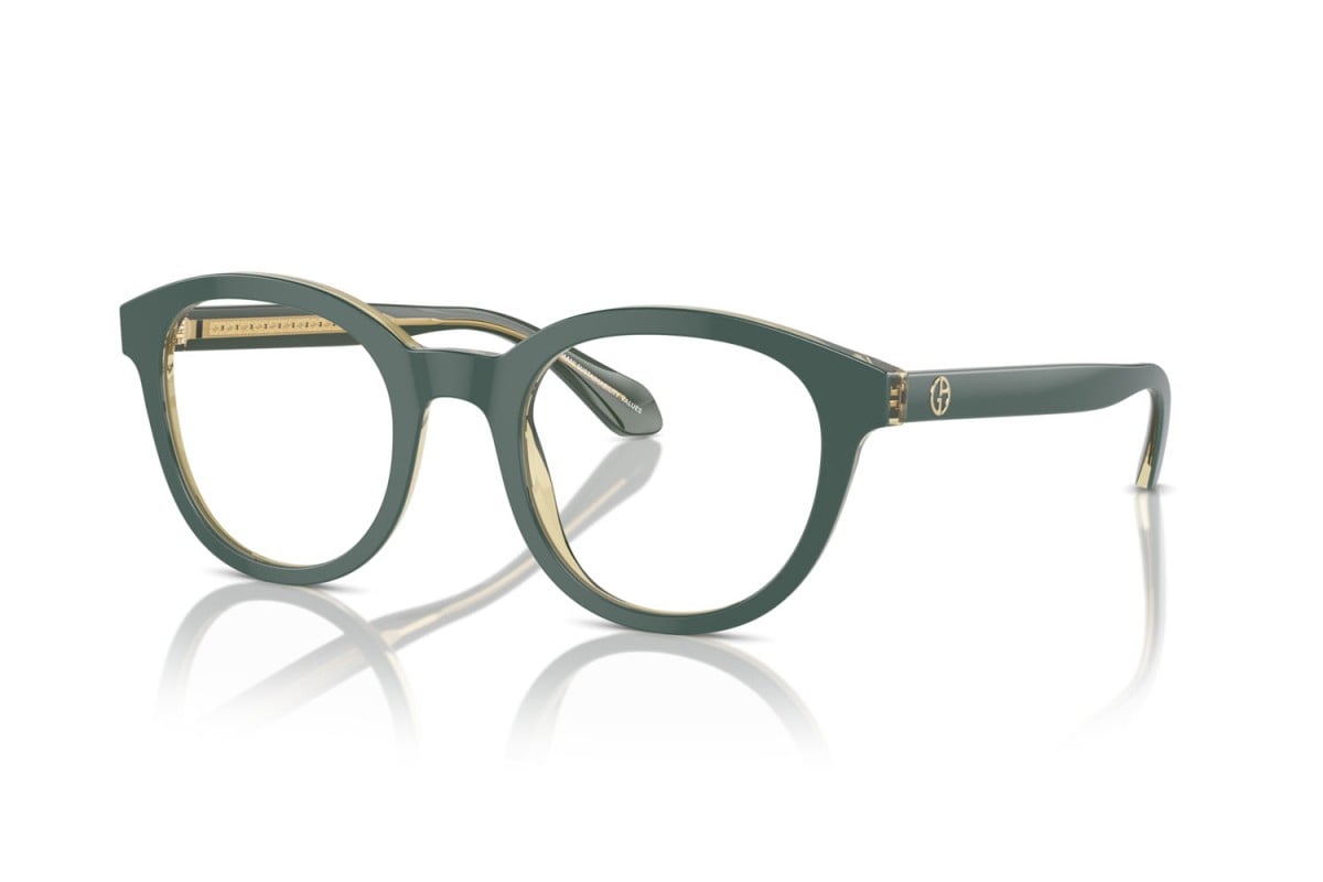 OCCHIALE DA VISTA UOMO | GIORGIO ARMANI AR 7256 - 6086 TOP VERDE/OLIVA TRASPARENTE - CALIBRO 50